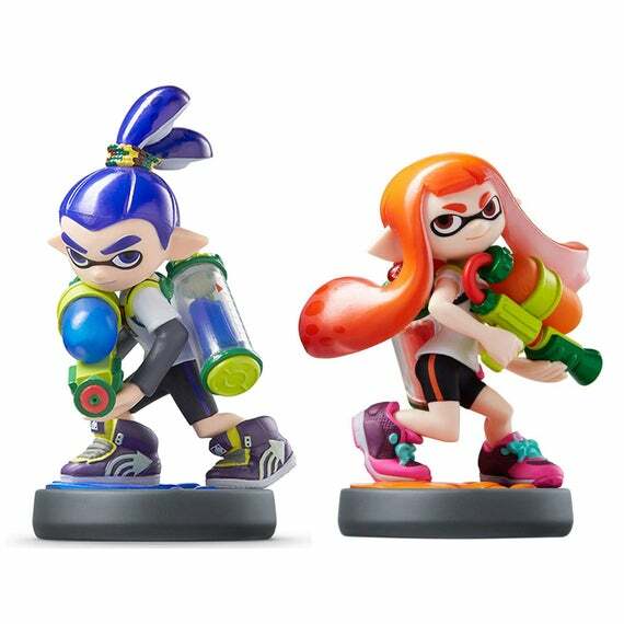 Splatoon Boy & Girl Amiibo Set Nintendo Switch Wii U 3DS Lot Orange Blue 2