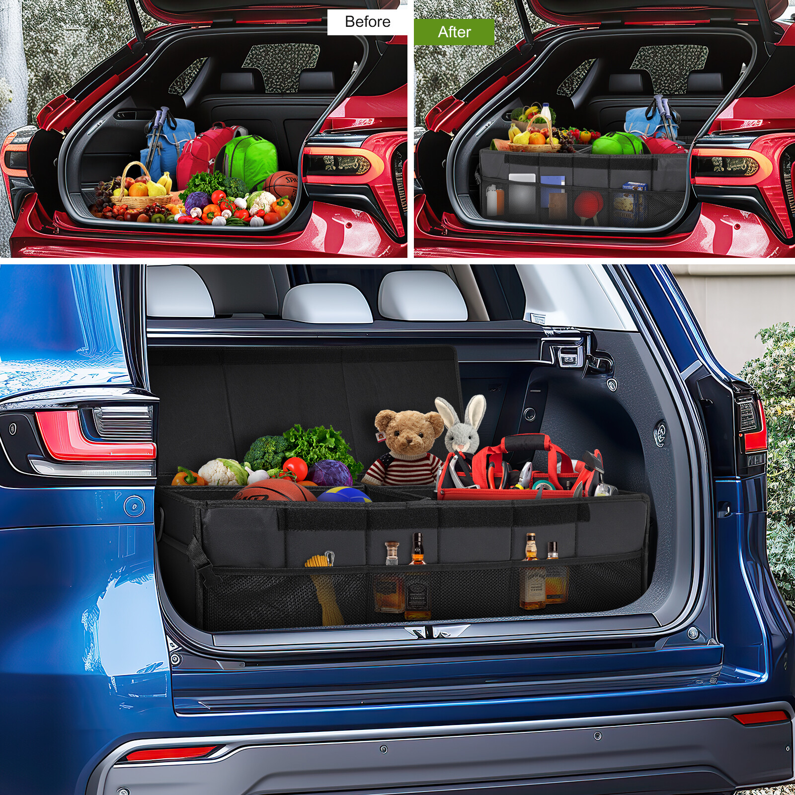 Cargo Storage Box Trunk Organizer Collapsible Folding Bag For Subaru Outback