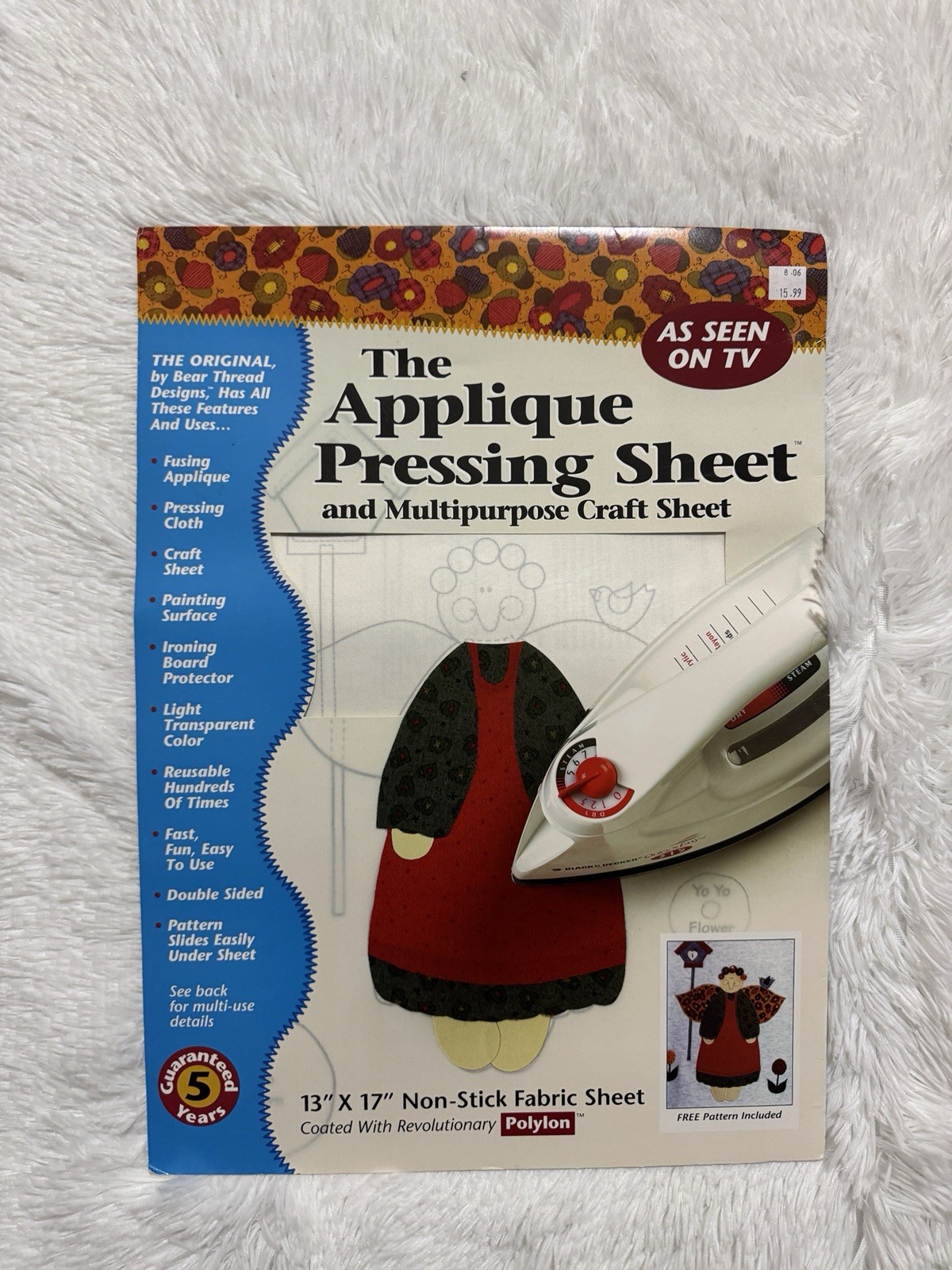 Applique Pressing Sheet and 3 Vinyl Plastic Sheets Quilting Patterns Templates