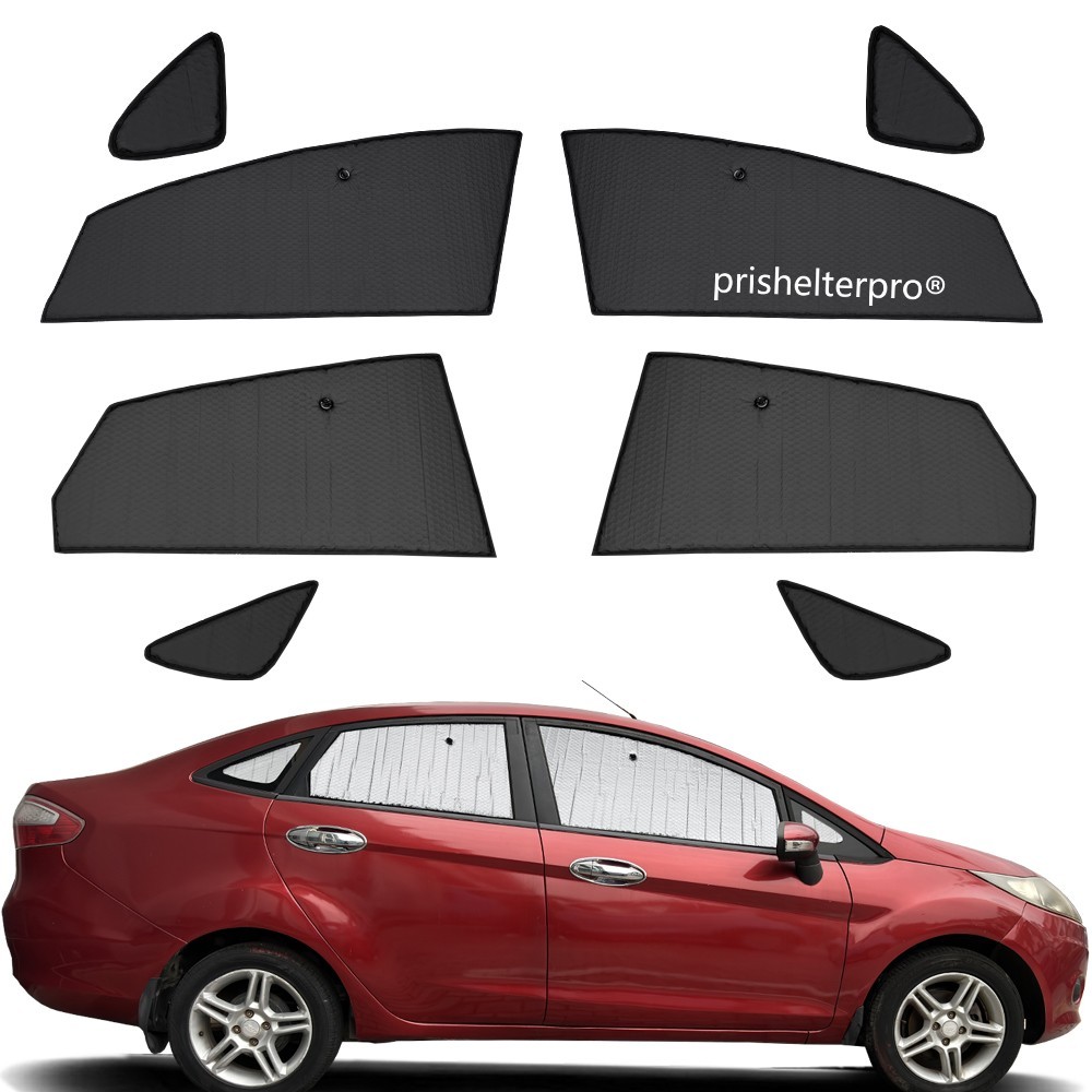 Fit For Ford Fiesta sedan 11-19 Side Window Black Silver Privacy Sunshade 8pcs