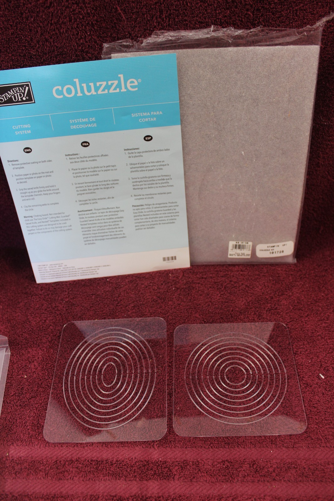 Stampin Up Coluzzle Cutting System - Circle, Oval Templates Only