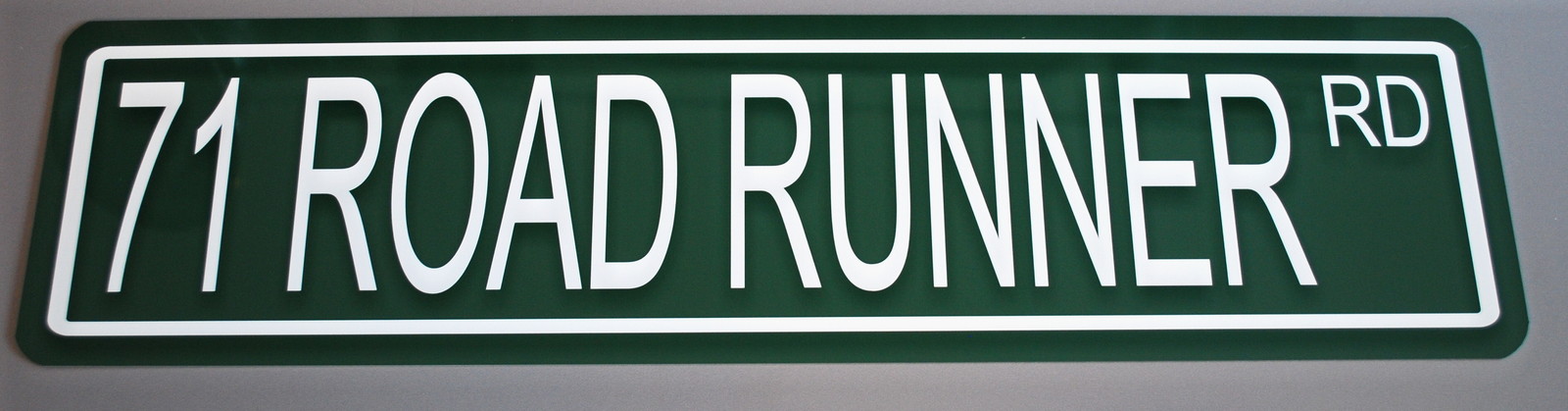 1971 71 ROAD RUNNER RD Metal Street Sign Plymouth 383 440 426 Muscle Car Garage