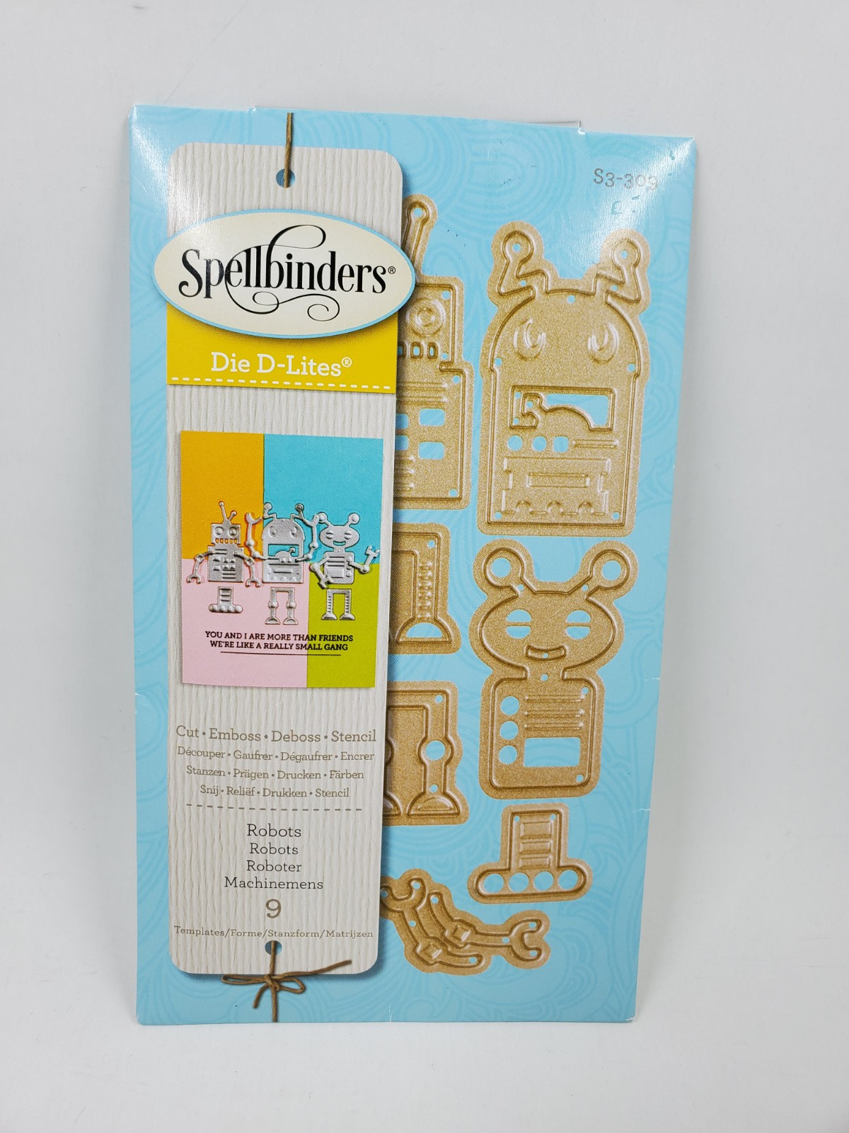 SP1 Spellbinders D-Lites Robots 9pc Metal Die Set New S3-309