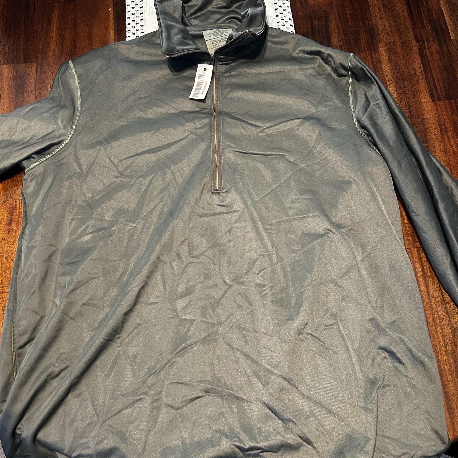 US Military Army Shirt L Sleeping Heat Retentive Moisture Resistant Olive READ