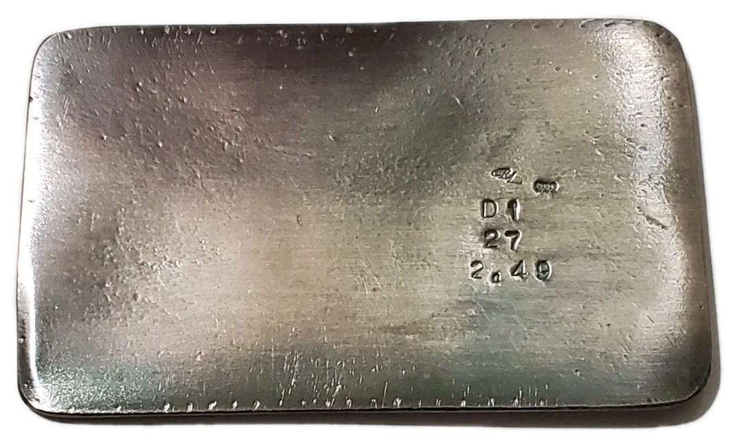 2.49 Oz Silver DELPHI TACTICAL Hand Poured Bar WITH Beautiful Artificial Tone.