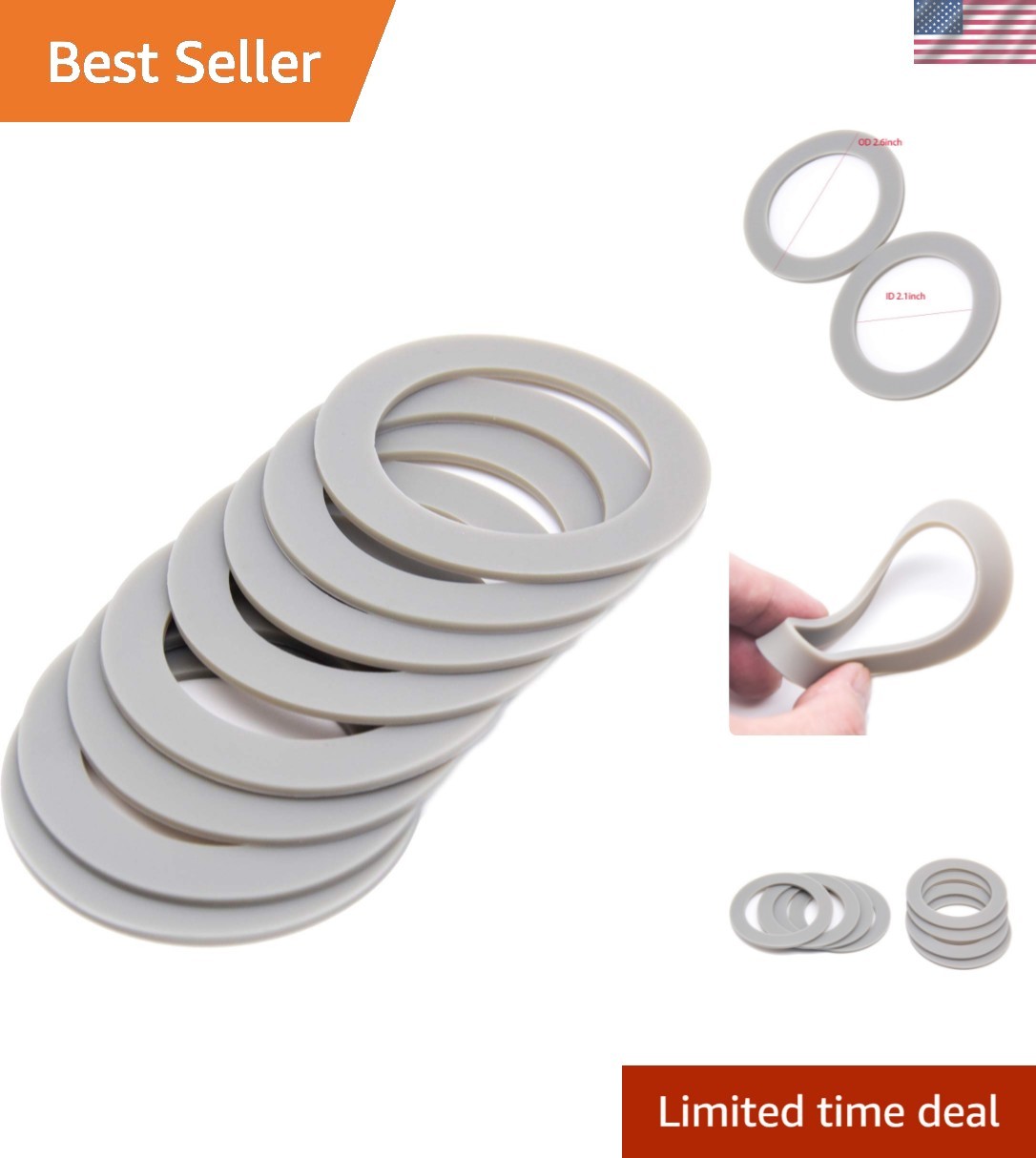 8-Pack Rubber Blender Gaskets - 2.6 Inch O Ring Seals for Perfect Blend