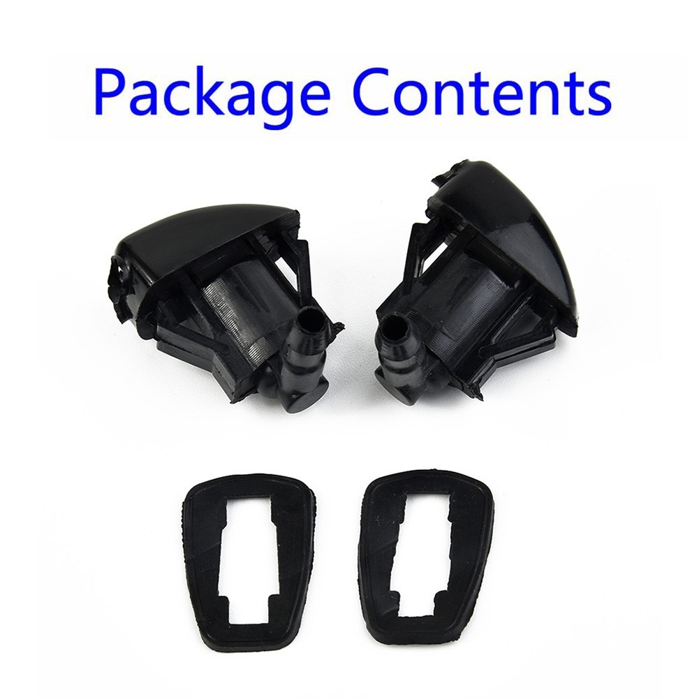 2PCS Washer Nozzle ABS-Plastic Black Front Jet Windscreen Wiper For-Mazda 3 5 6