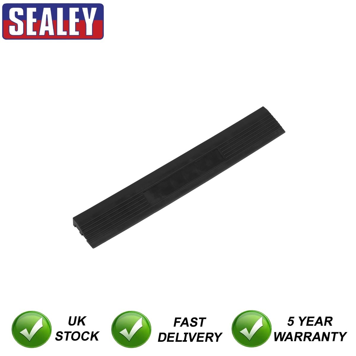 Sealey Polypropylene Floor Tile Edge 400 x 60mm Black Male Pack of 6 FT3EBM
