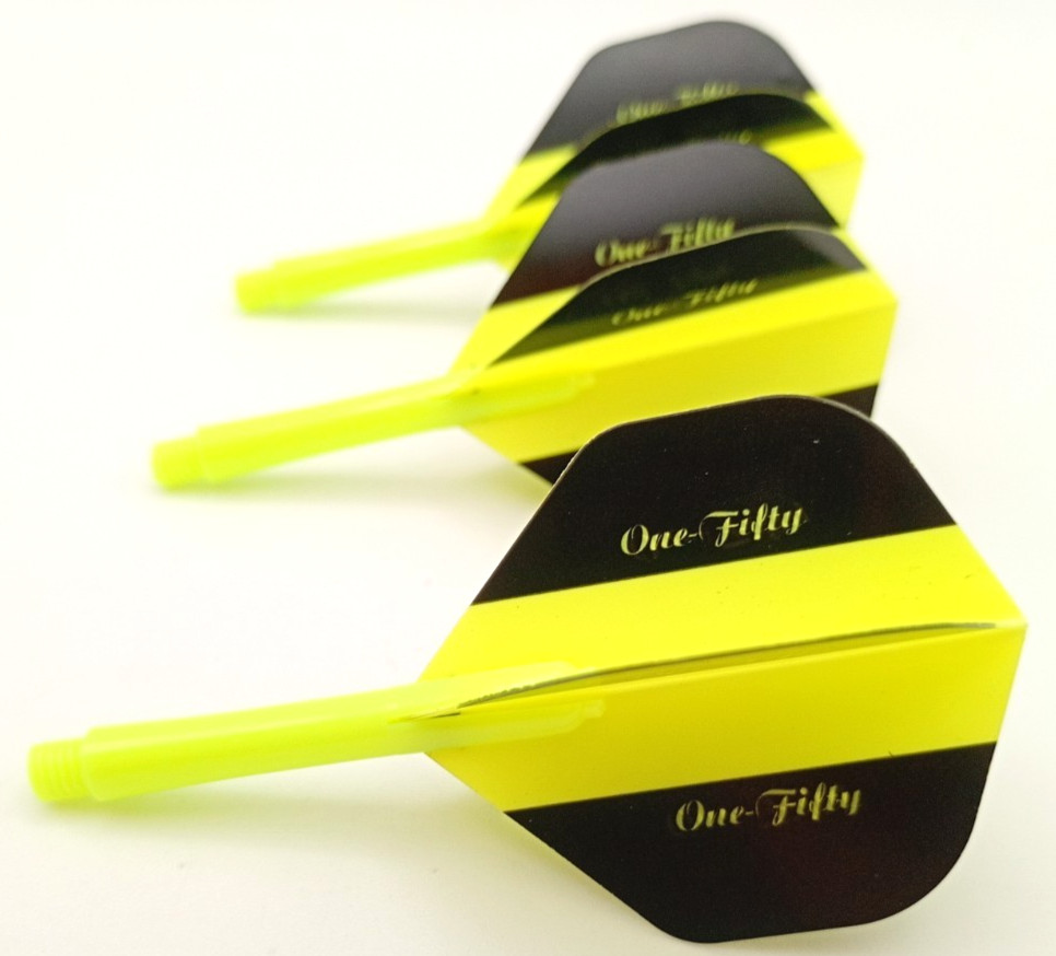 FLURO 150 Micron Dart flights & 37mm Stems pack 10 sets flights/10 sets stems