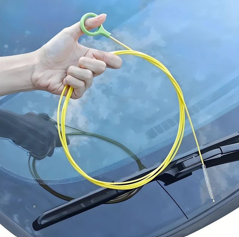 1pc 79in Car Drain Pipe Cleaning Brush Flexible Sewer Hose Unclogger Tool - NEW