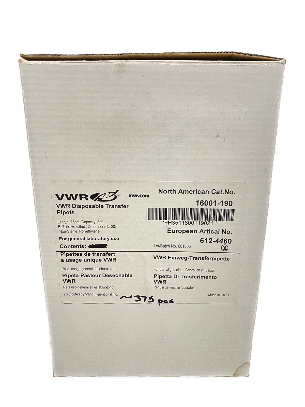(~375) VWR 8mL Polyethylene Disposable Transfer Pipets Non-Sterile 16001-190