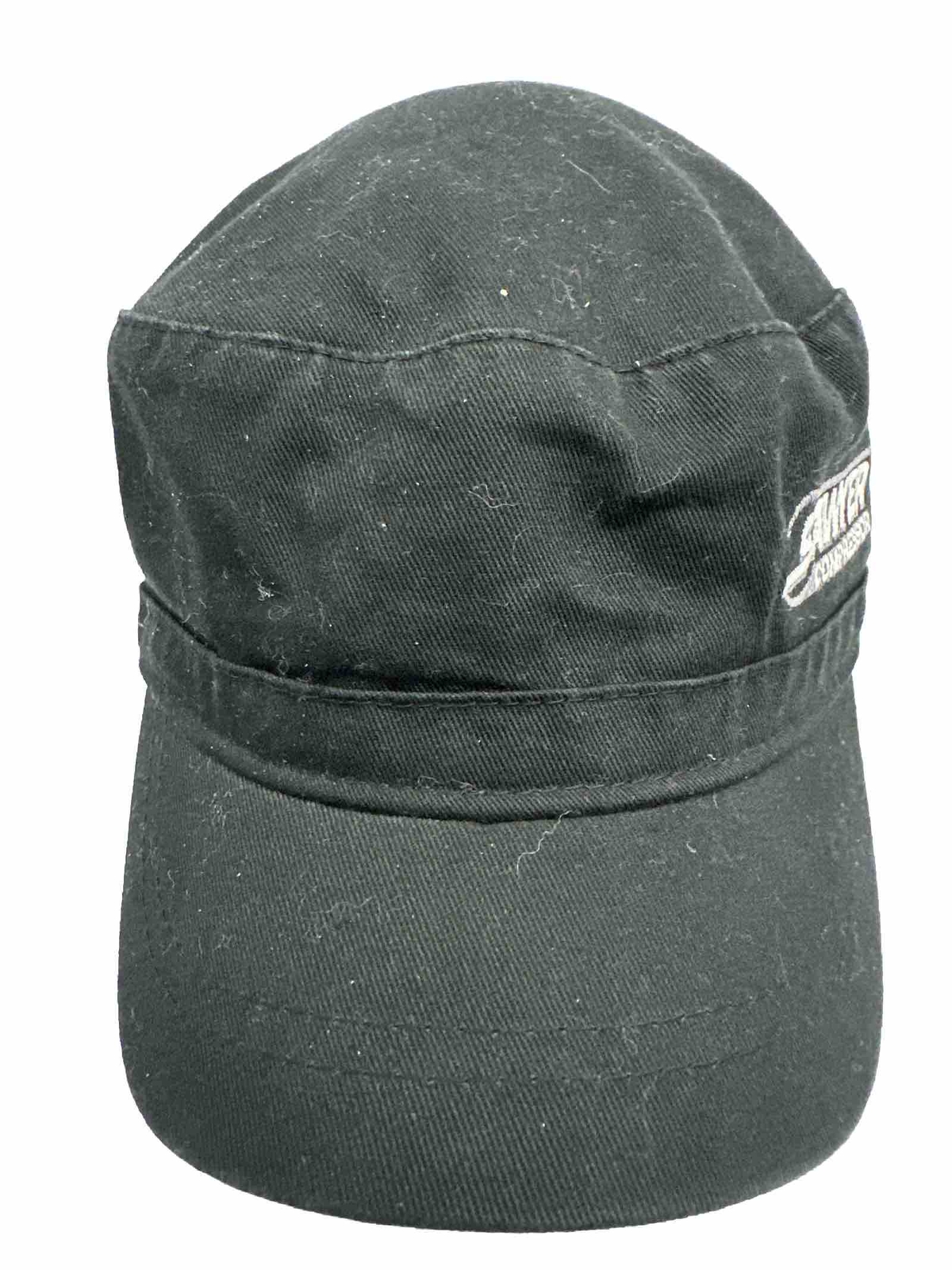 Sawyer Compressor black w White Cadet Cap Metal Vents Cotton Strap w Buckle