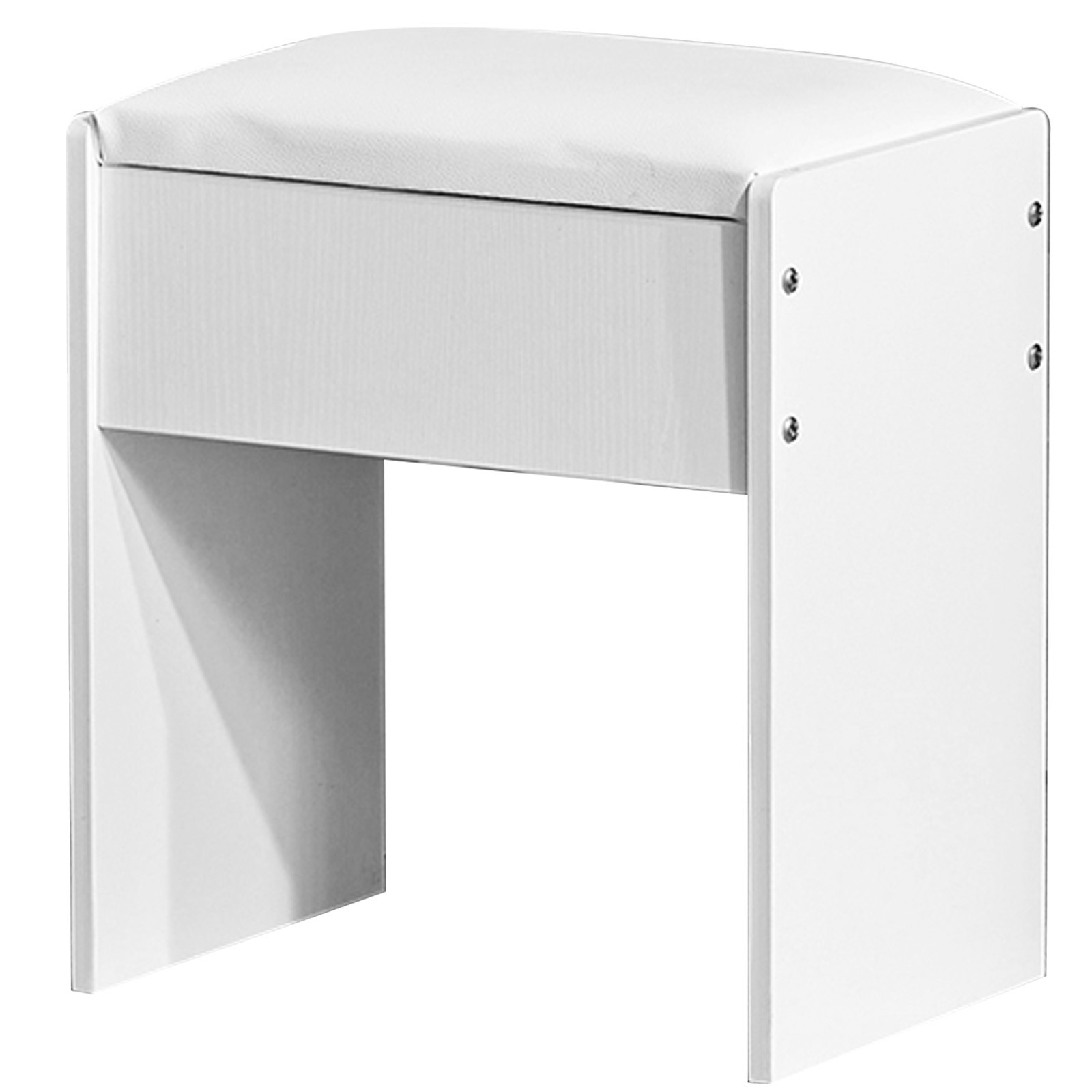 Vanity Stool Makeup Bench Dressing Stool with Cushion and Solid Legs,White