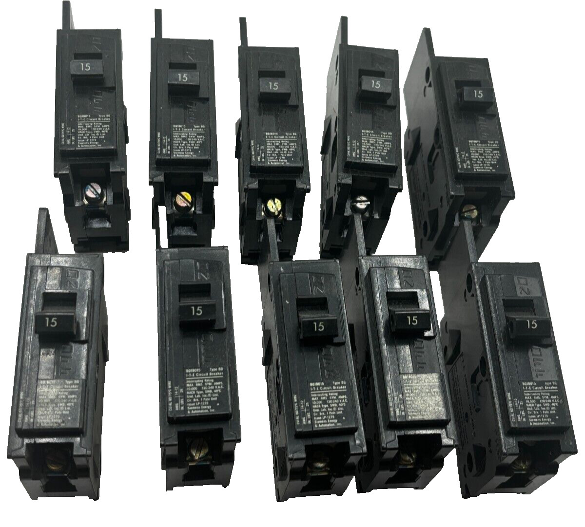 LOT OF 10 SIEMENS BQ1B015 I-T-E CIRCUIT BREAKER 15A 1 POLE TYPE BQ 120/240V 🎯