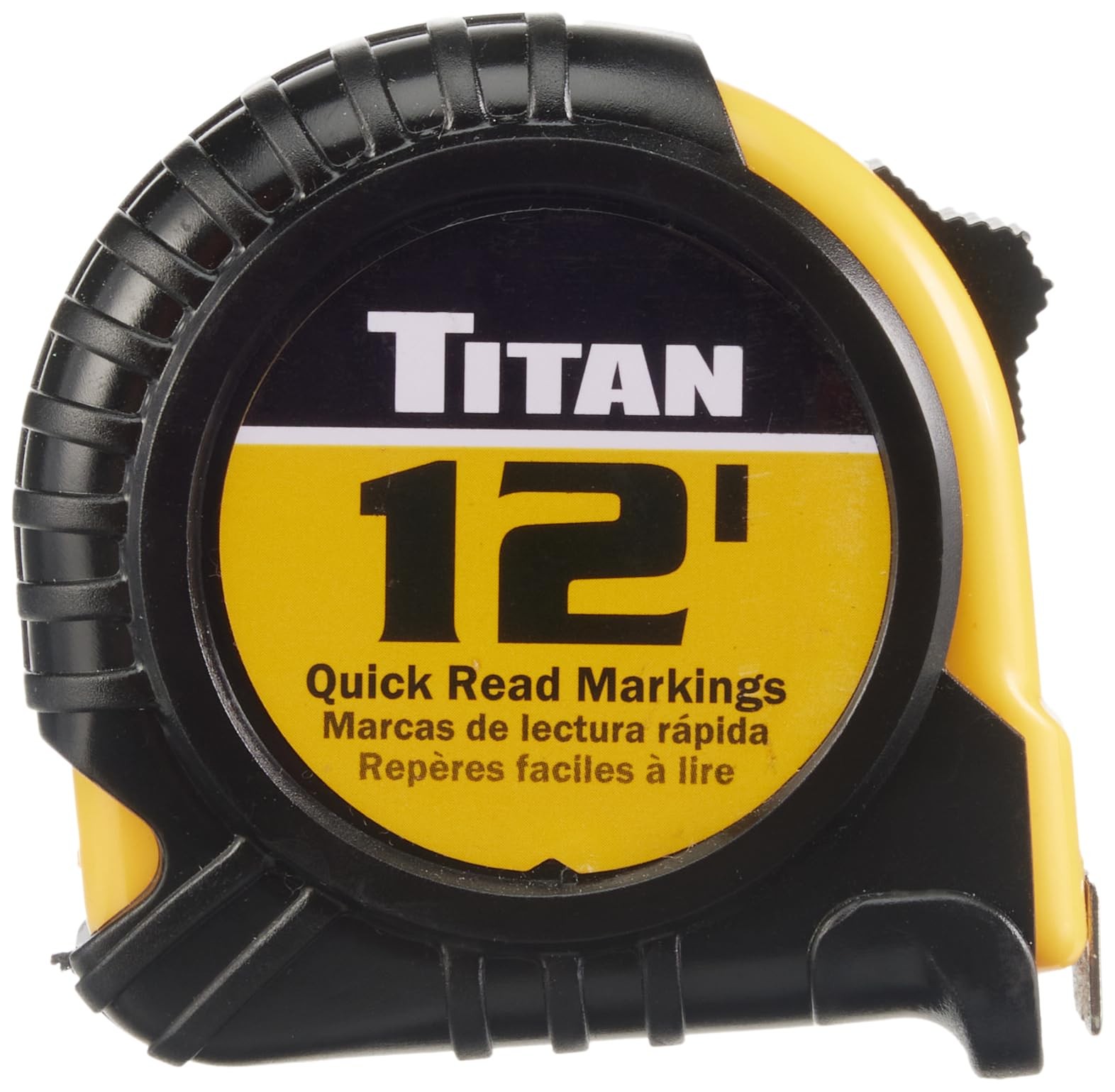 12 Foot Tape Measure with Easy Read Markings Ergonomic Grip and Lock Blade