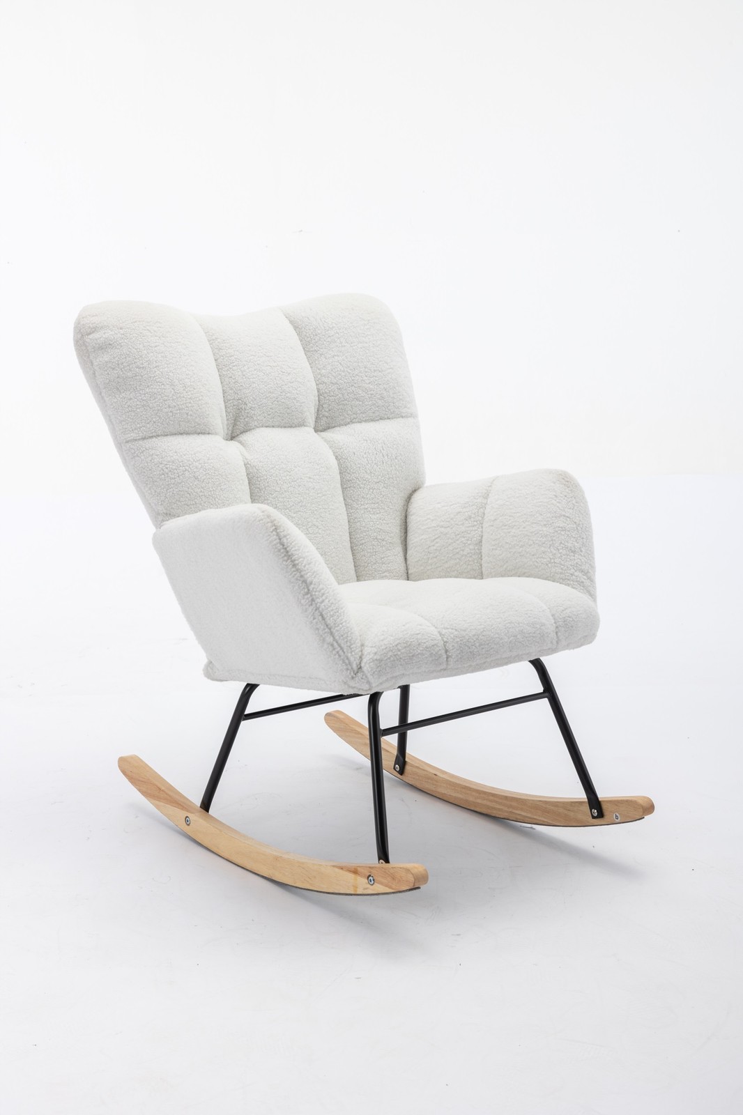 Teddy Fabric Rocking Glider Nursery Chair,Glider Rocker for Living Room Indoor
