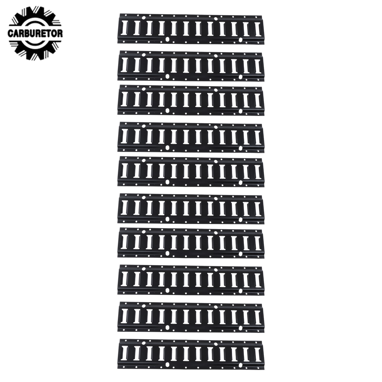 Steel 2 Feet Long E Track Rails Black Finish 10 Pack For Cargo Management System