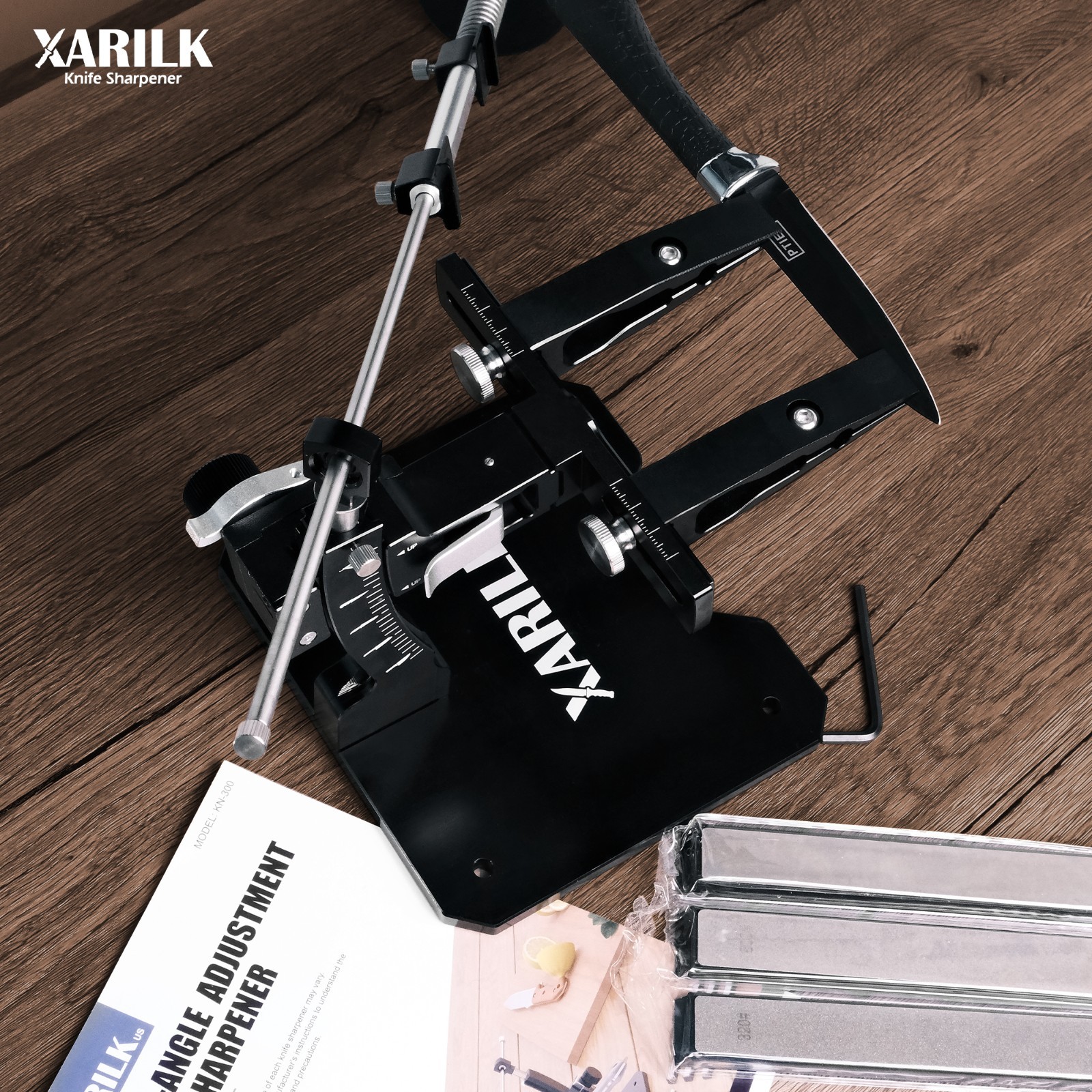XARILK GEN3 Guided Knife Sharpening System W/Hard Carrying Case，Portable storage