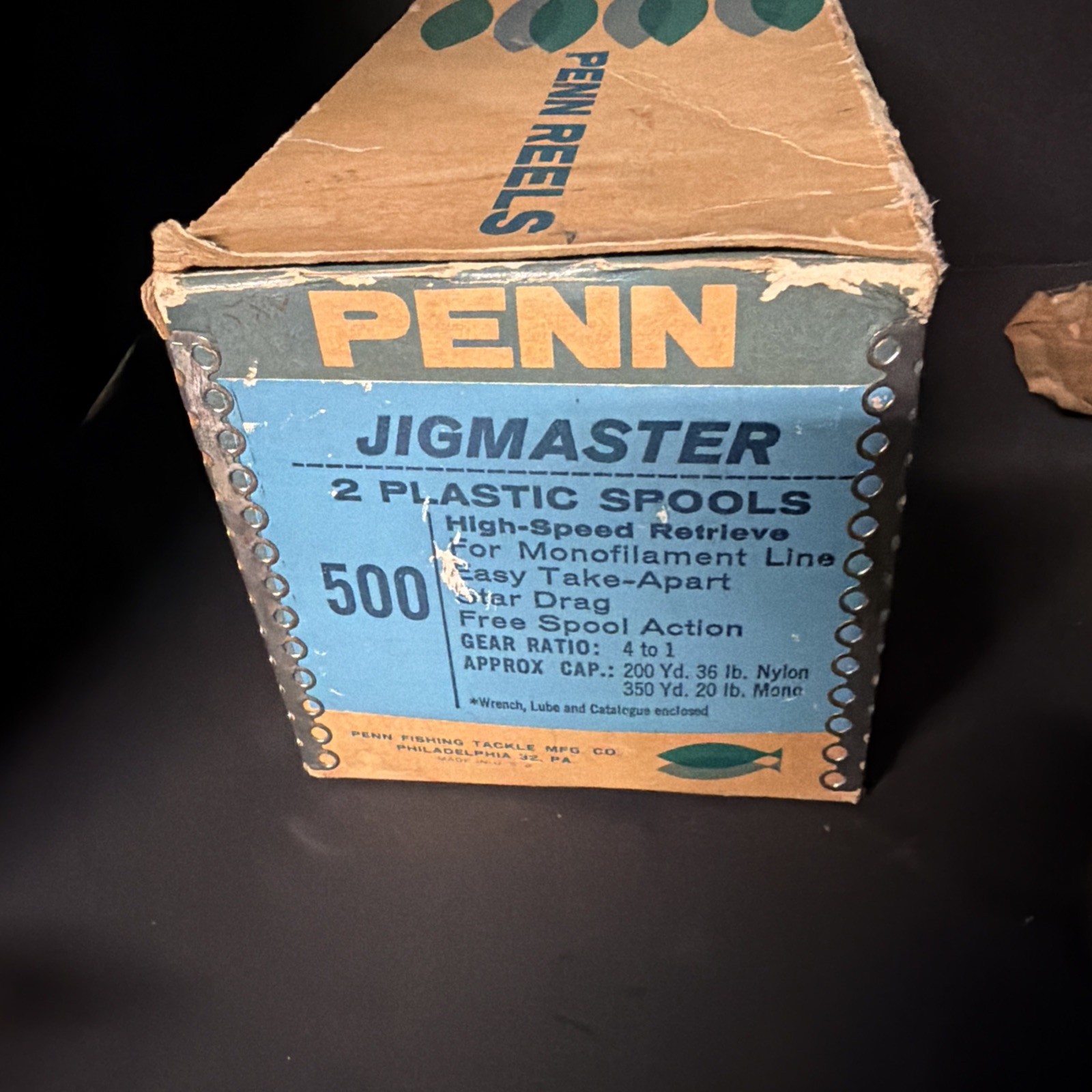 Penn Jigmaster 500 Aluminum Spool, Box, Extra Spool, Mount And Wrench