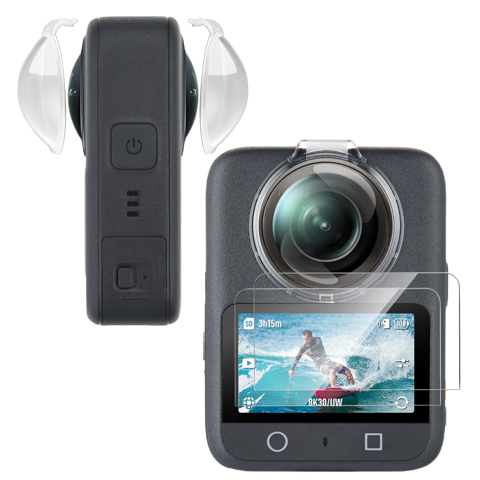 Screen Protector and Lens Guards for DJI OSMO 360 - 9H Tempered Glass, 2 Pack