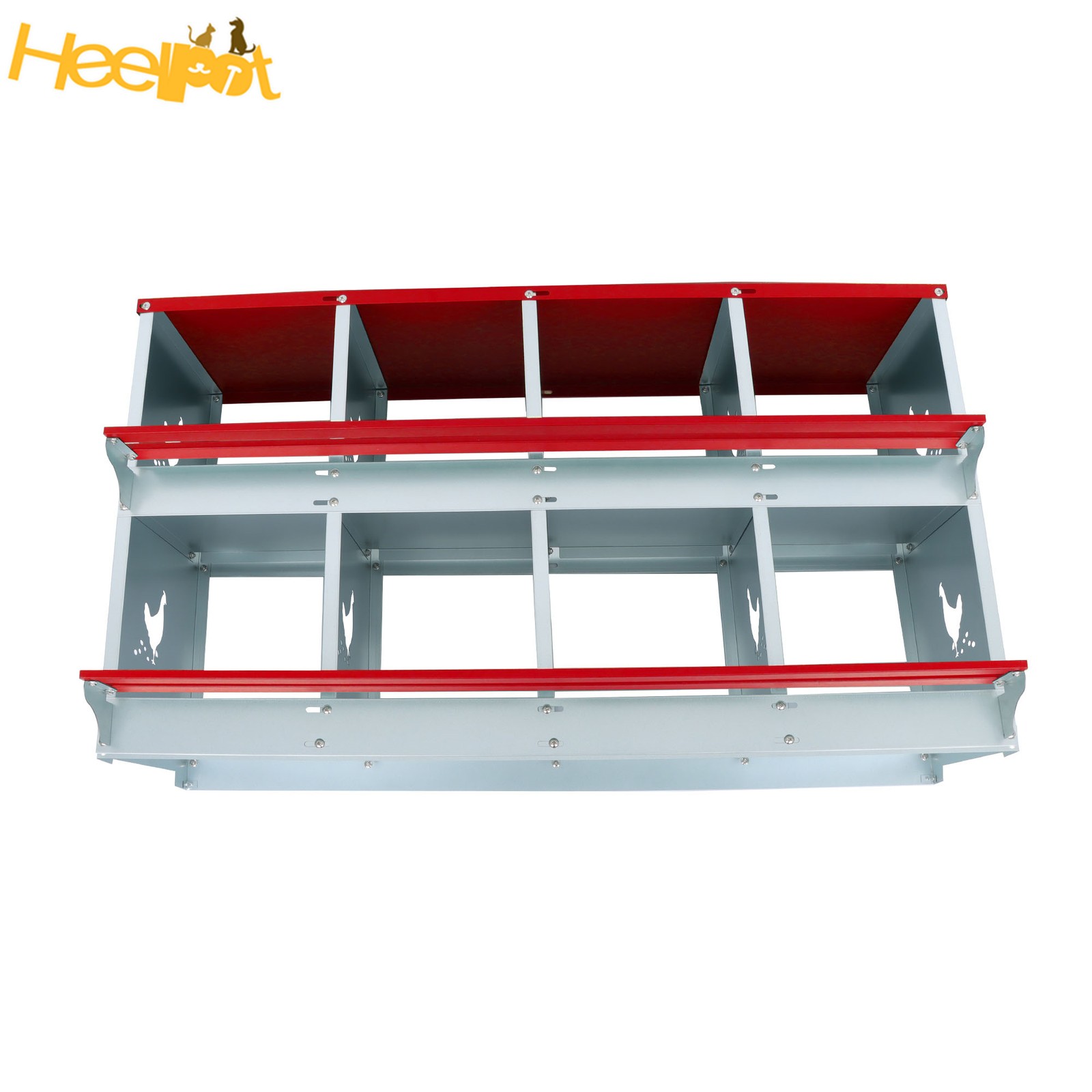 8 Compartments Chickens Egg Laying Box Red High Quality Materials Nesting Box