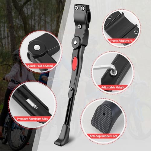 Adjustable Bike Kickstand Compatible with Nishiki, Bicycle Side Kickstand,