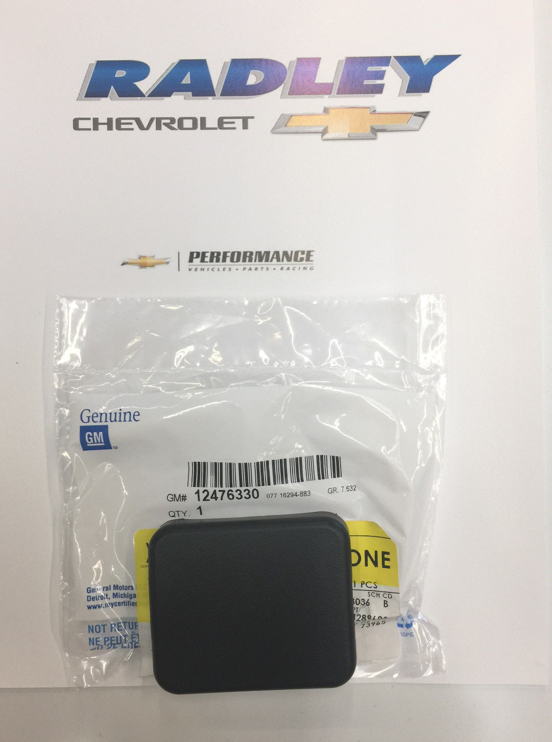 GM NEW Chevrolet GMC Square Black Spare Wheel Carrier Lock COVER 12476330 B56