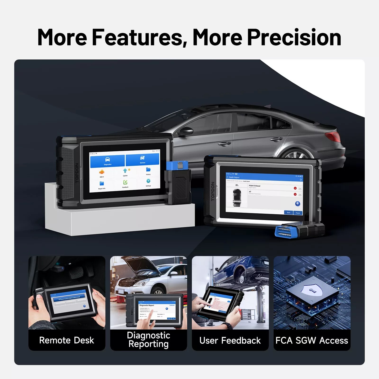 TOPDON AD800BT 2 OBD2 Scanner Tool Full System Diagnostic Tool ENG ABS SRS TPMS