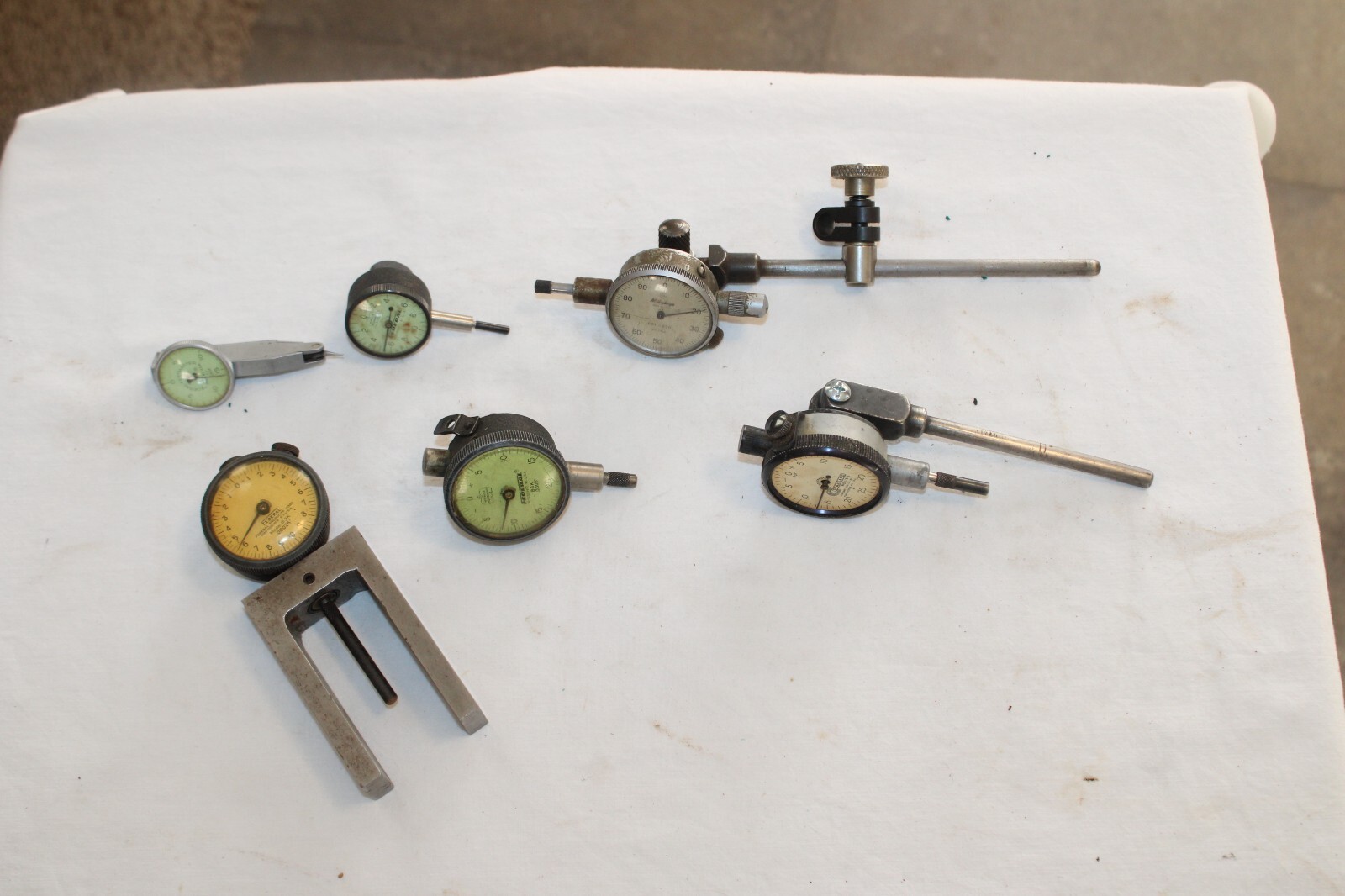 Lot of 6 Vintage Machinist Gauges & Indicators Federal Standard Mitutoyo