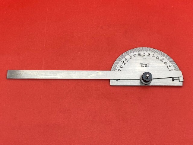 Starrett 182 Steel Protractor, 6",  0-180 Degrees  IN STOCK  LAST ONES!! VINTAGE