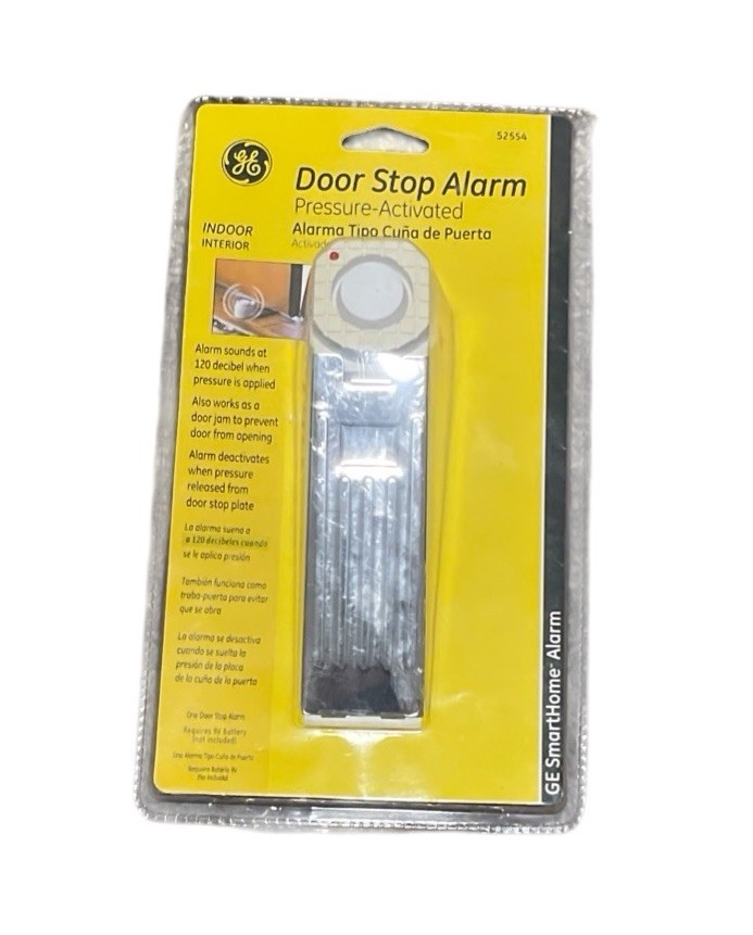 GE Smarthome Door Stop Alarm 120 Decibel Pressure Activated New