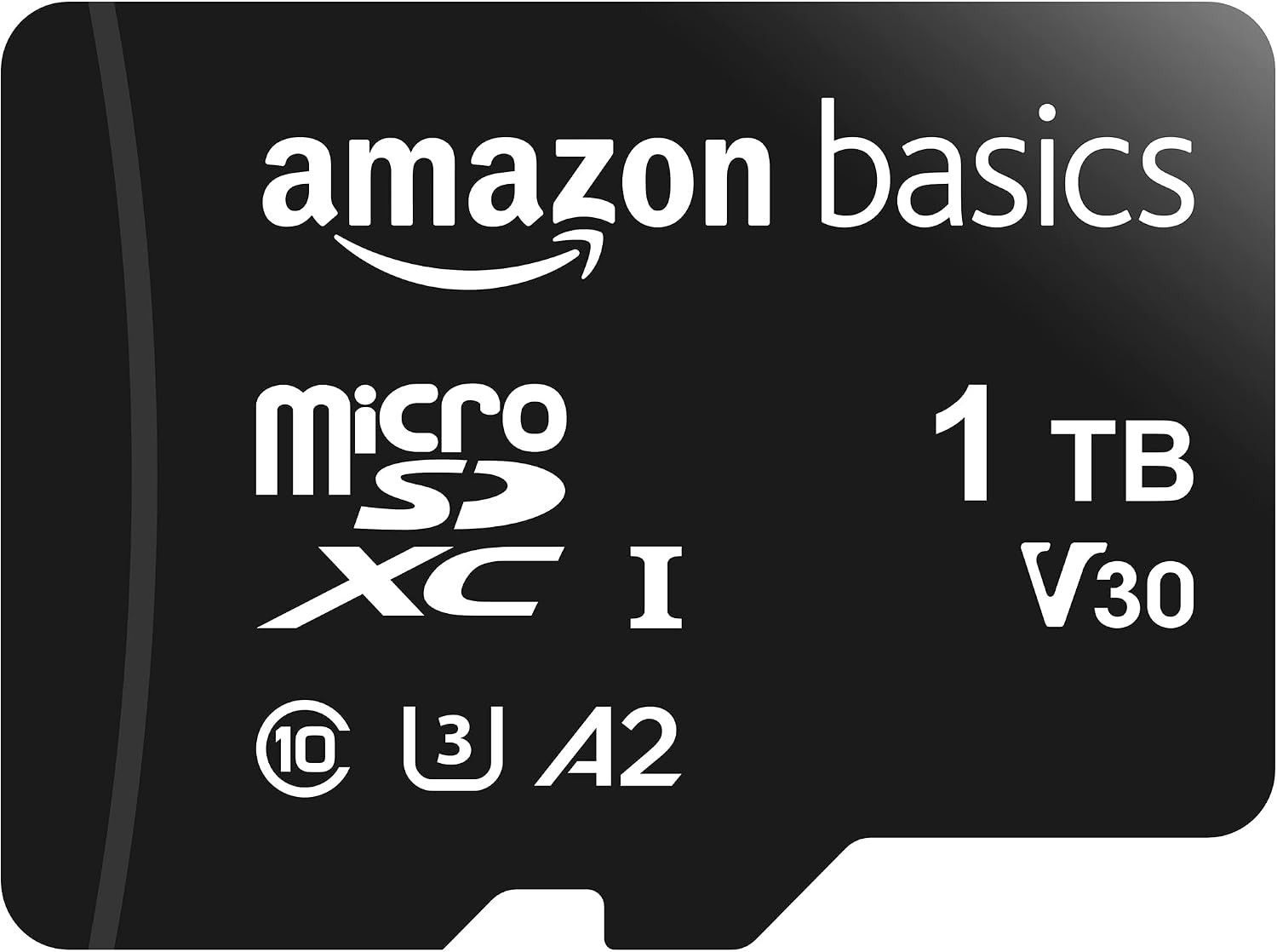 Amazon Basics microSDXC Memory Card w/ Full Size Adapter, A2, U3, Read Speed up