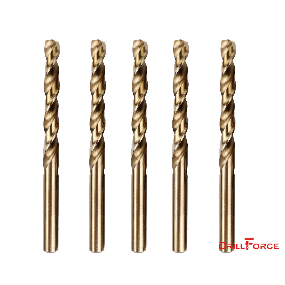 5PCS 3/8" Cobalt Drill Bit Set M35 HSS Jobber Length Twist Drill Bits Tools