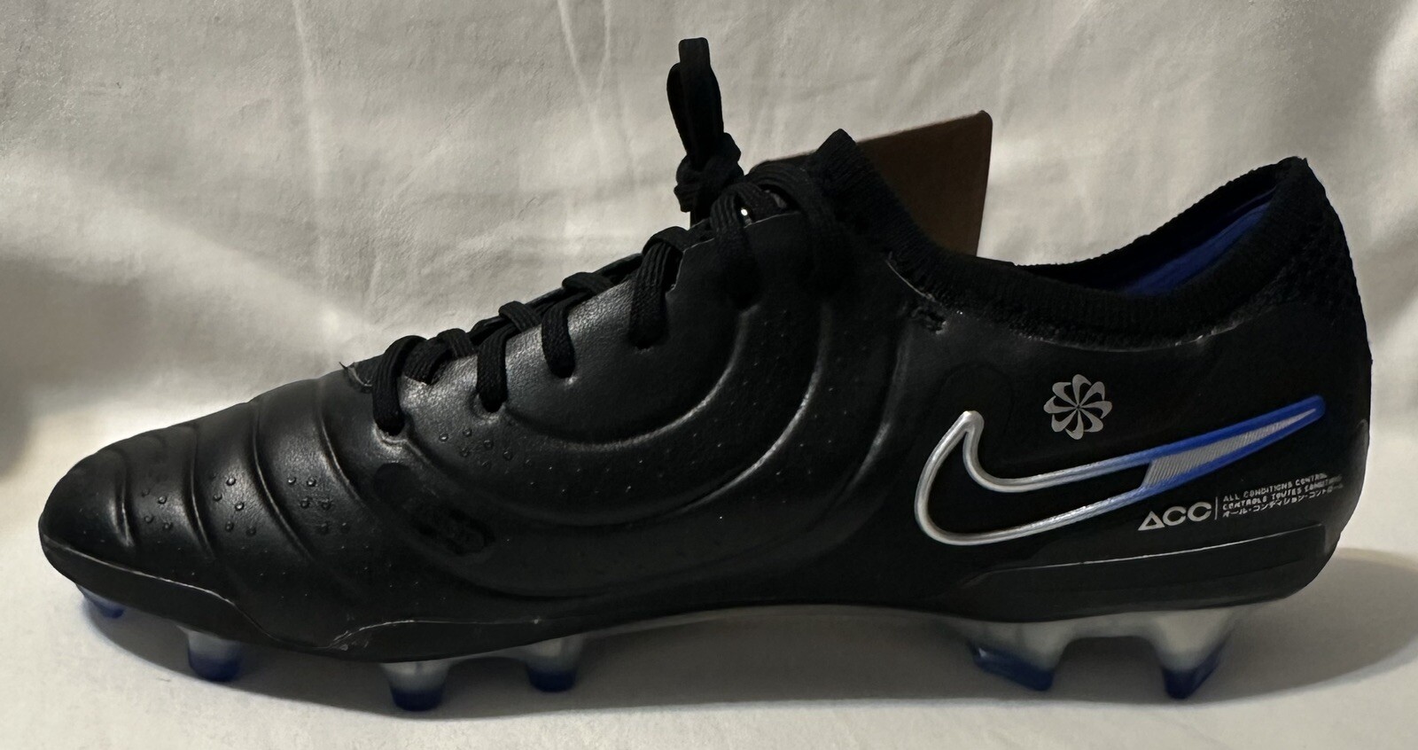 Nike Tiempo Legend 10 Elite FG Soccer Cleats Black/Chrome DV4328-040 Men Sz: 7.5