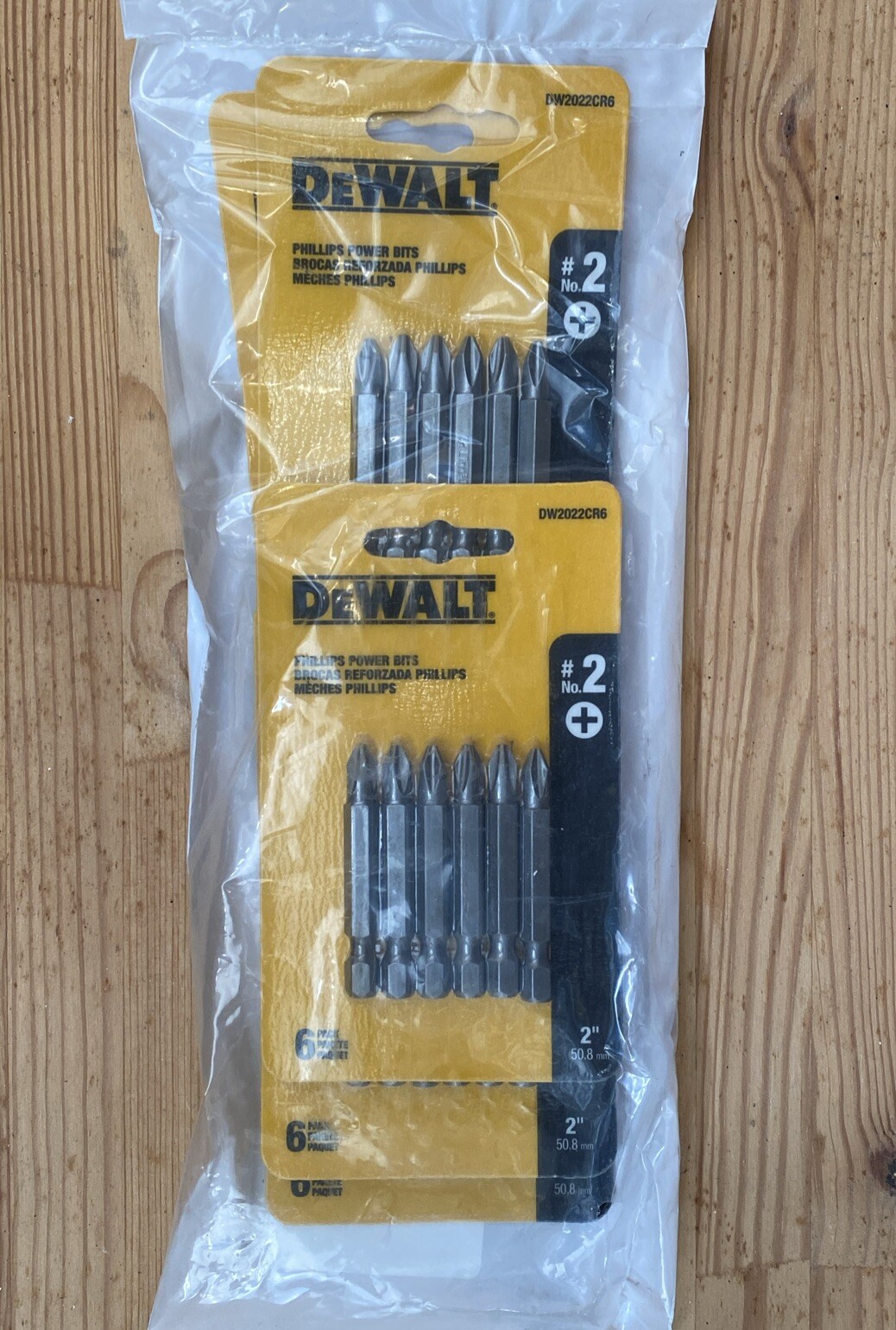 5-PACKS OF DEWALT 6-PIECE #2 PHILLIPS POWER BITS DW2022CR6 (30pc) New Free Ship