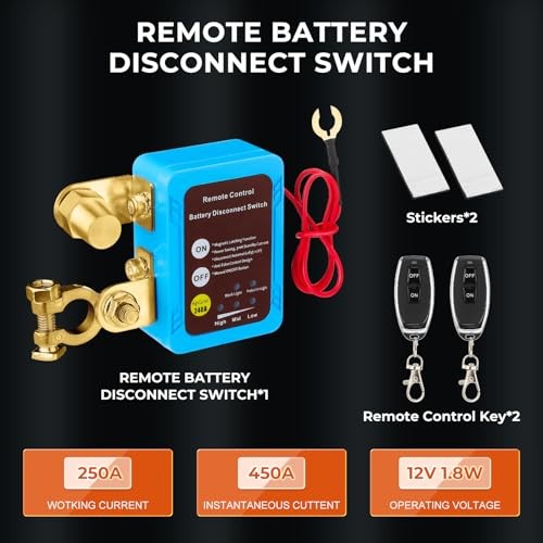 12V/24V 240A Smart Voltage Kill Switch, Remote Battery Disconnect Automatic