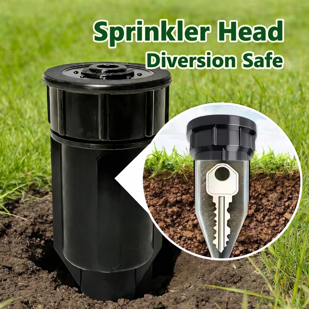 Sprinkler Diversion Safe - Hideaway Key Compartment - Outdoor Hidden Key Spot