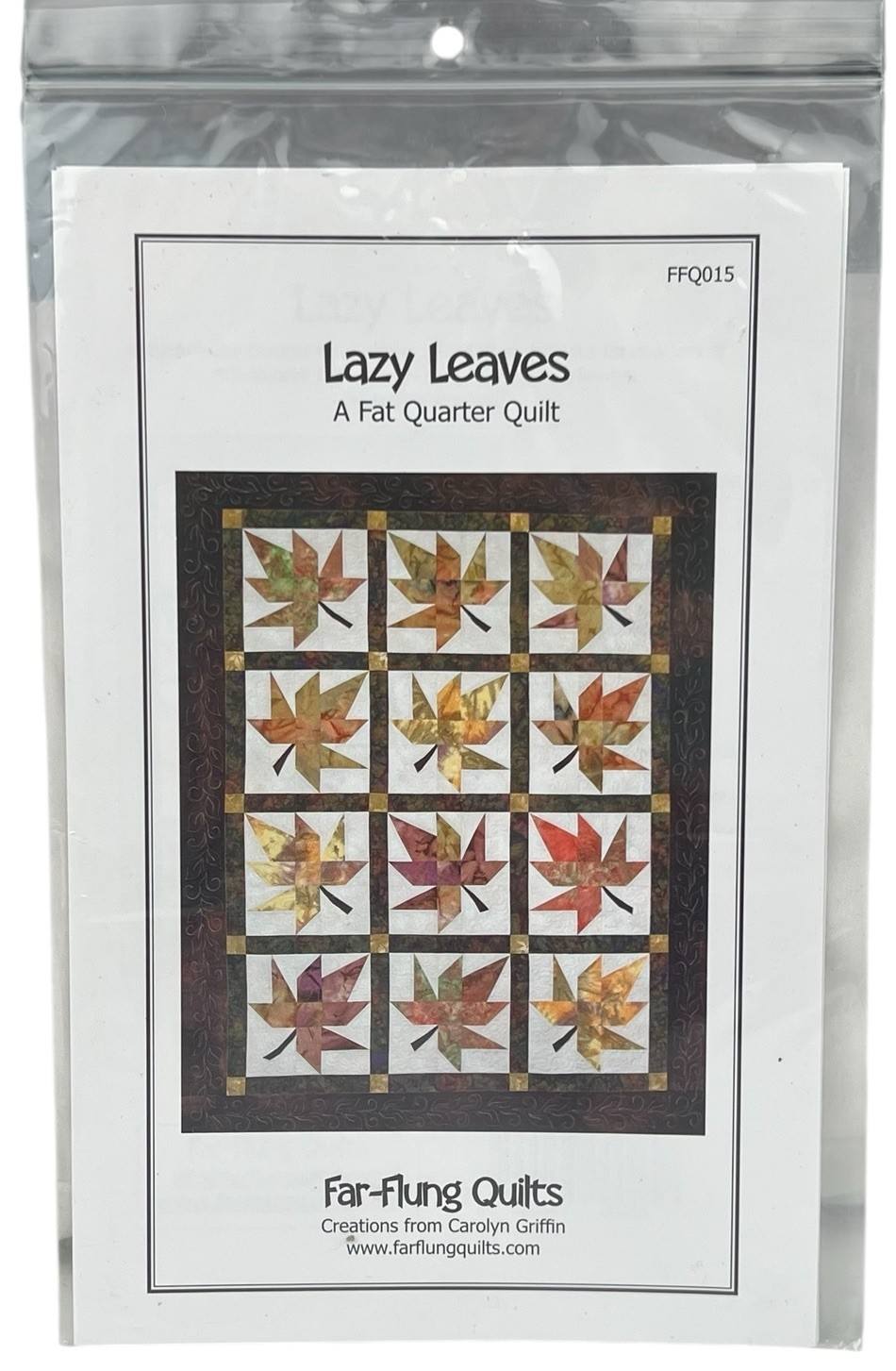 Lazy Leaves Quilt Pattern A Fat Quarter Quilt Far-Flung Quilts 42 1/2” x 53 1/2”