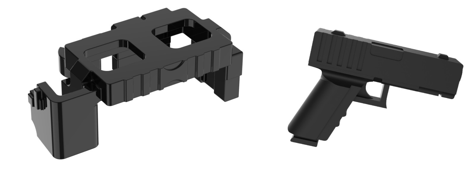 SG17+Black Tactical belt G1 9mm pistol compatible w/ toy brick minifigures