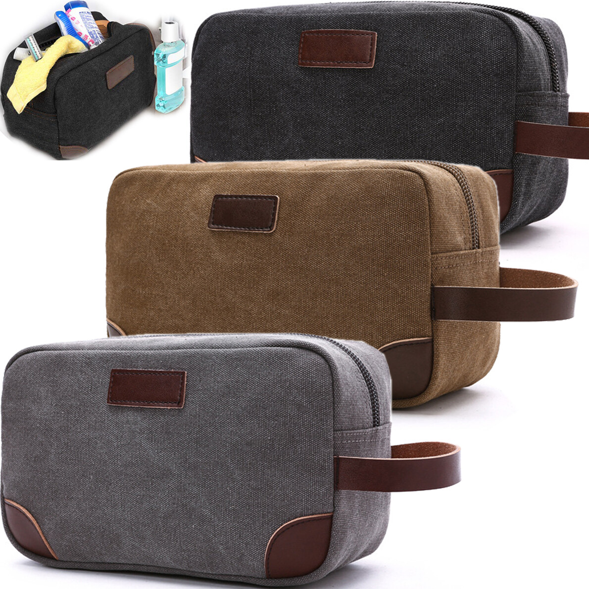 Travel Toiletry Bag Dopp Kit for Men & Women Cosmetics Makeup Shaving Organizer