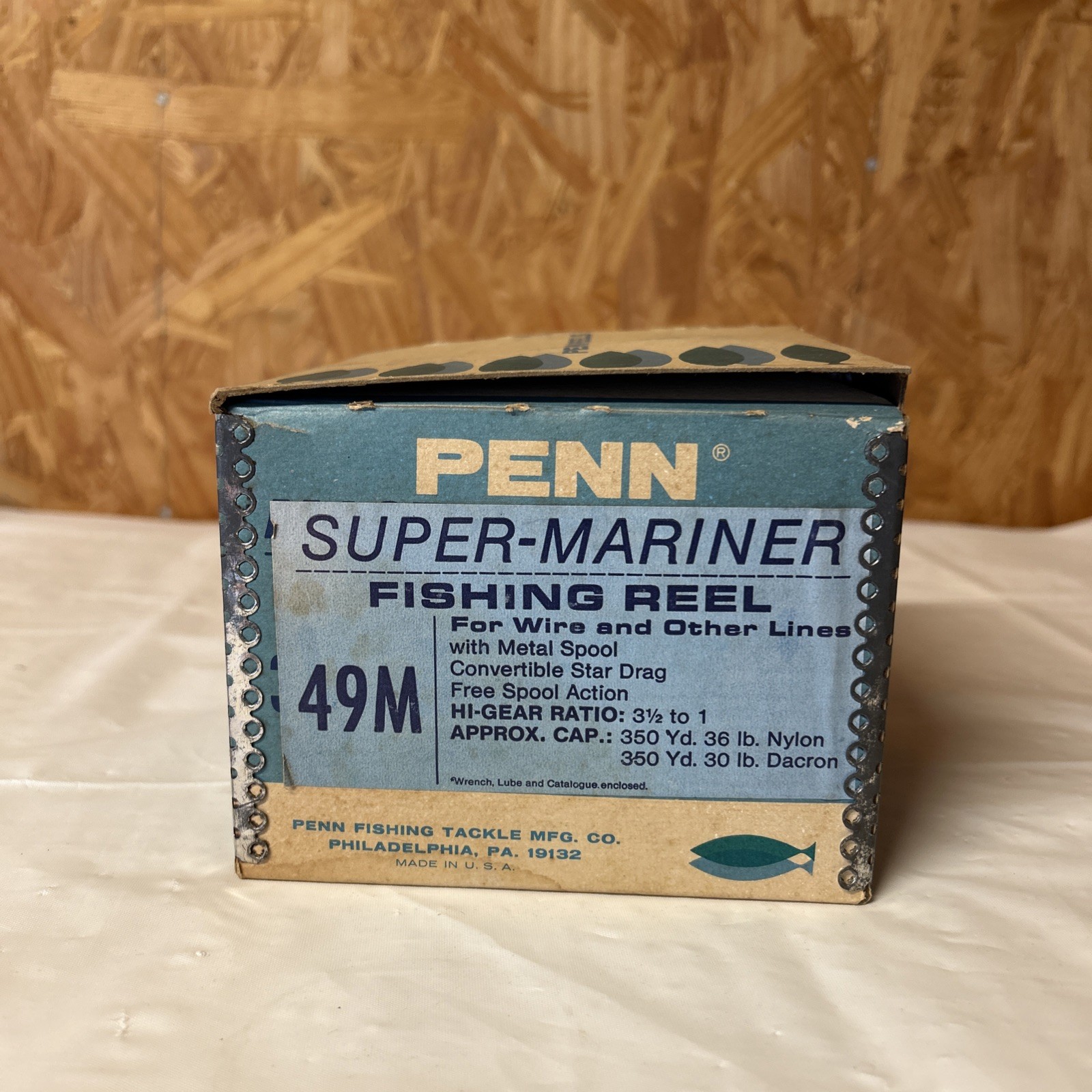 Vintage Penn Super-Mariner 49M reel  W/instructions fishing Box 6m