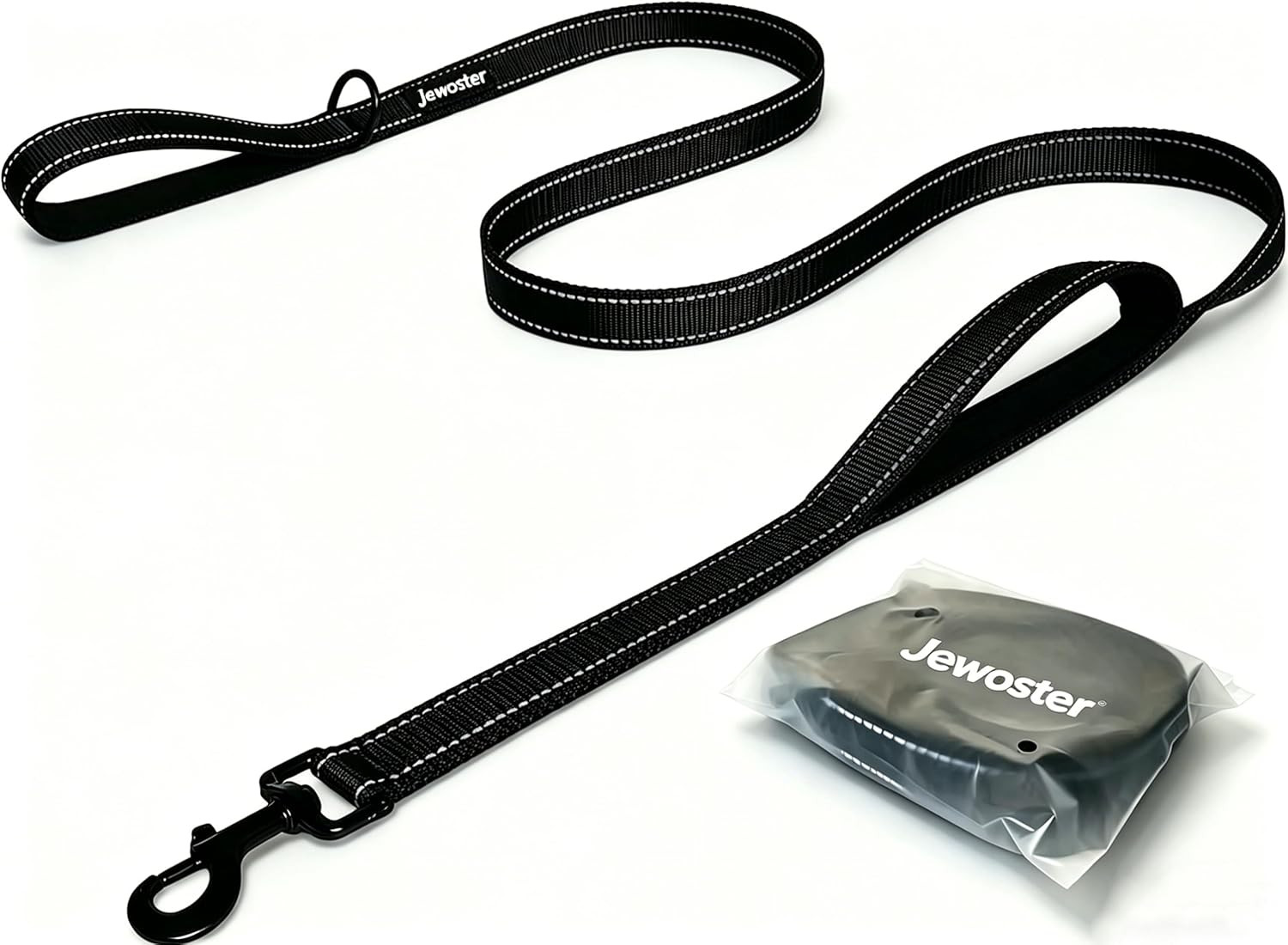 Heavy Duty Dog Leash - 2 Handles 6 Ft Long - Medium to Large Dogs (Black)