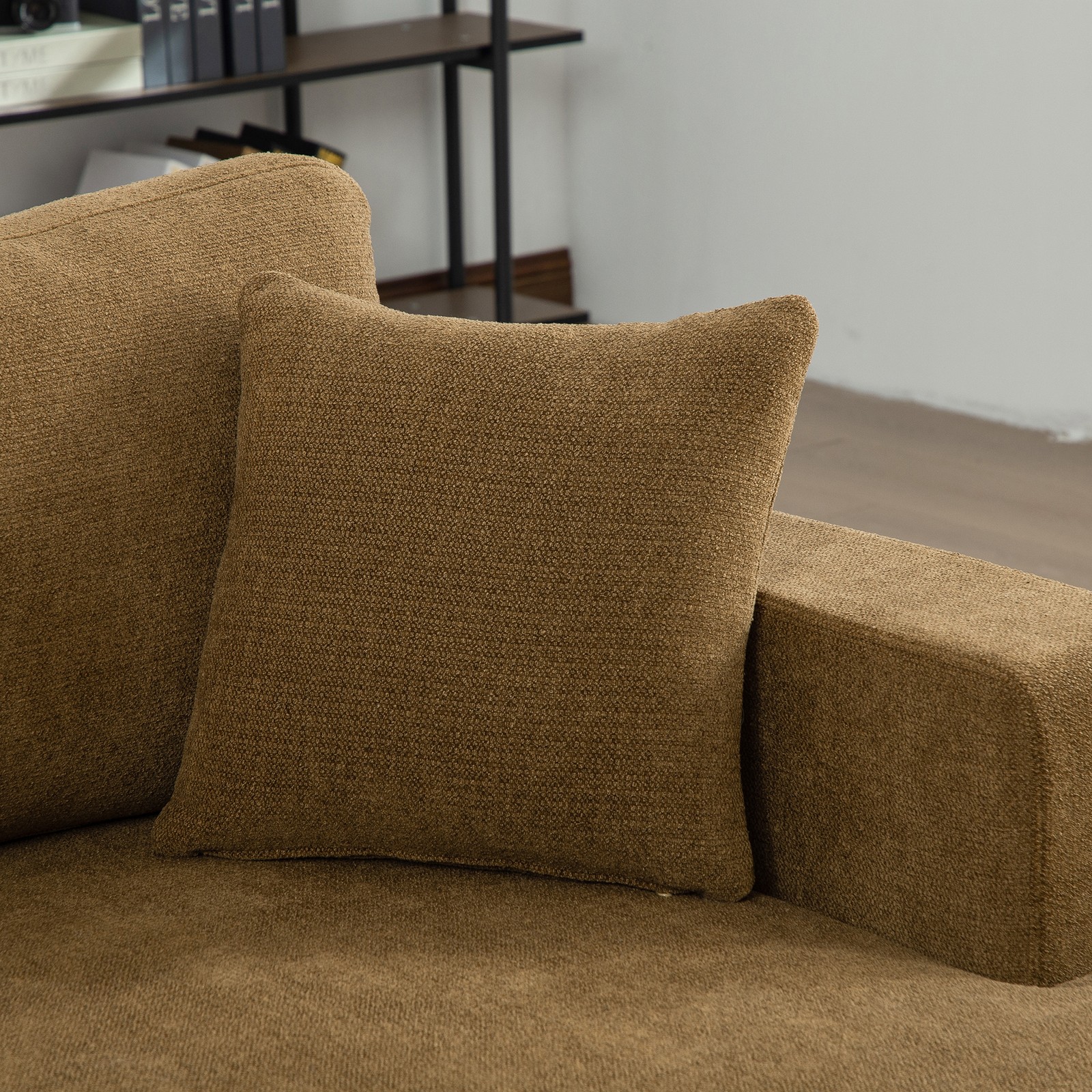 56.3" Wide Extra-Large Sofa Bed, Chenille Linen Fabric, Sturdy Metal Legs, Str