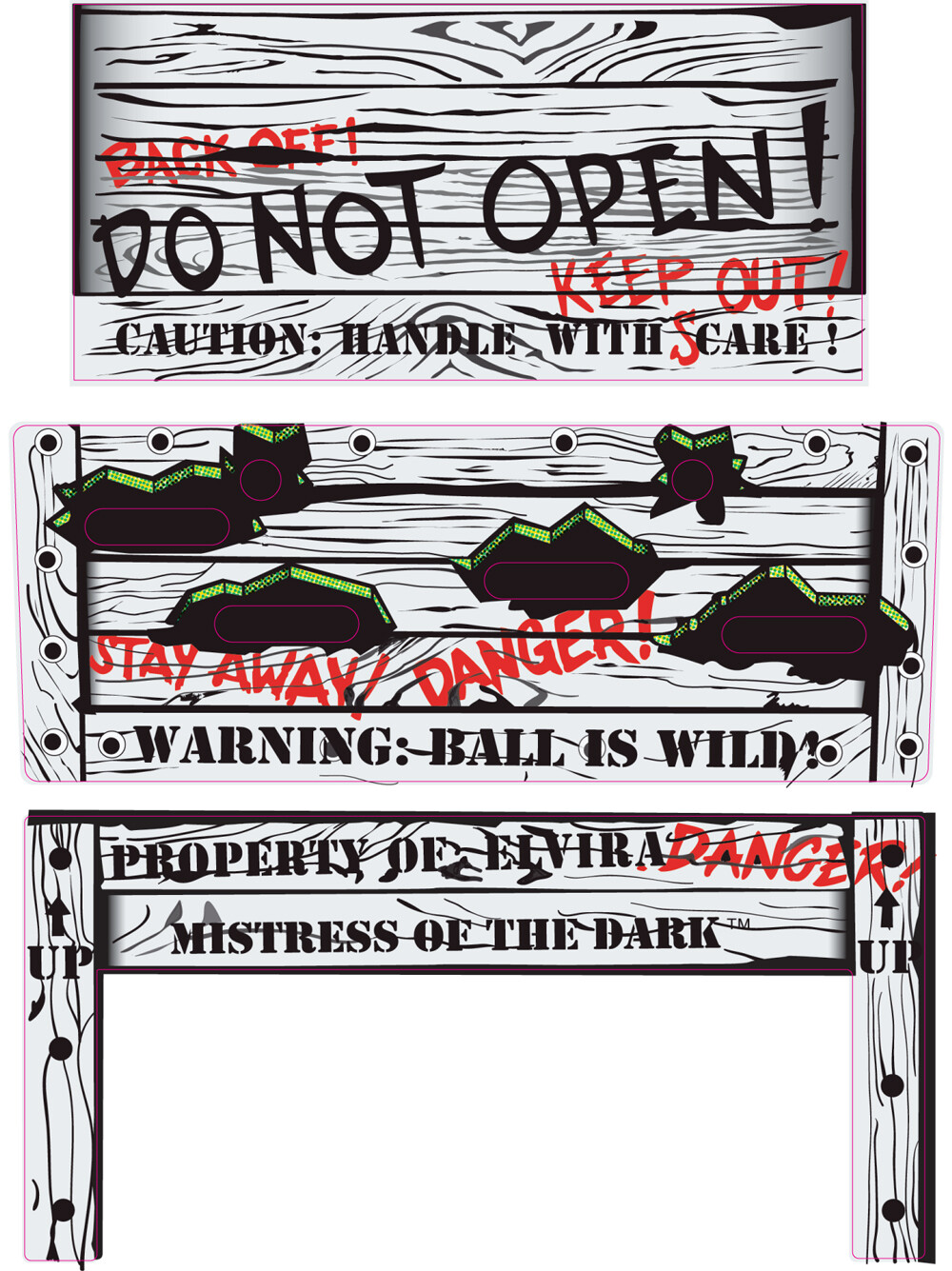 Williams Scared Stiff Pinball Machine CRATE Complete Decal Set