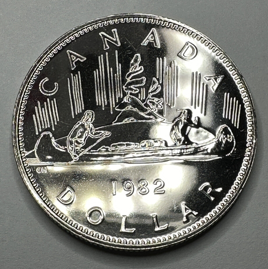 1982 Canadian Dollar Proof Like Coin from Mint Set. Uncirculated Beautiful Coin!