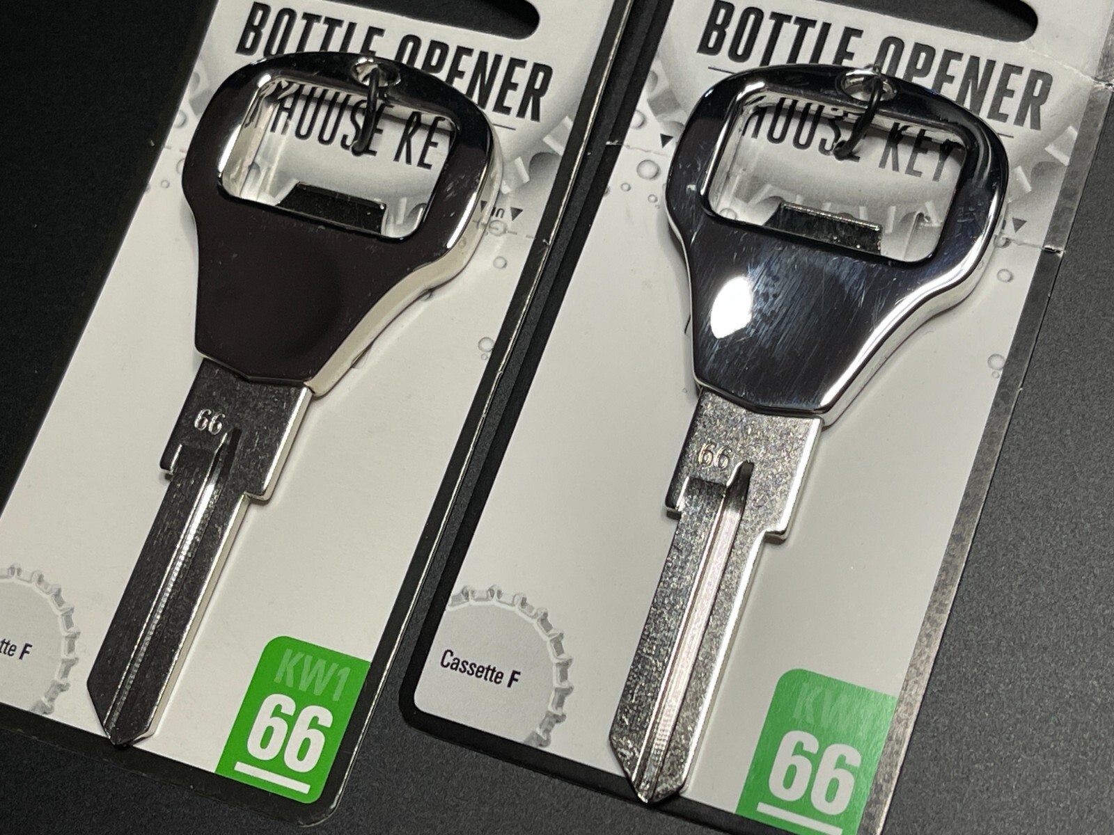 New! Lot of 2! Hillman Polished Chrome Bottle Opener House Key Blank for KW1/66