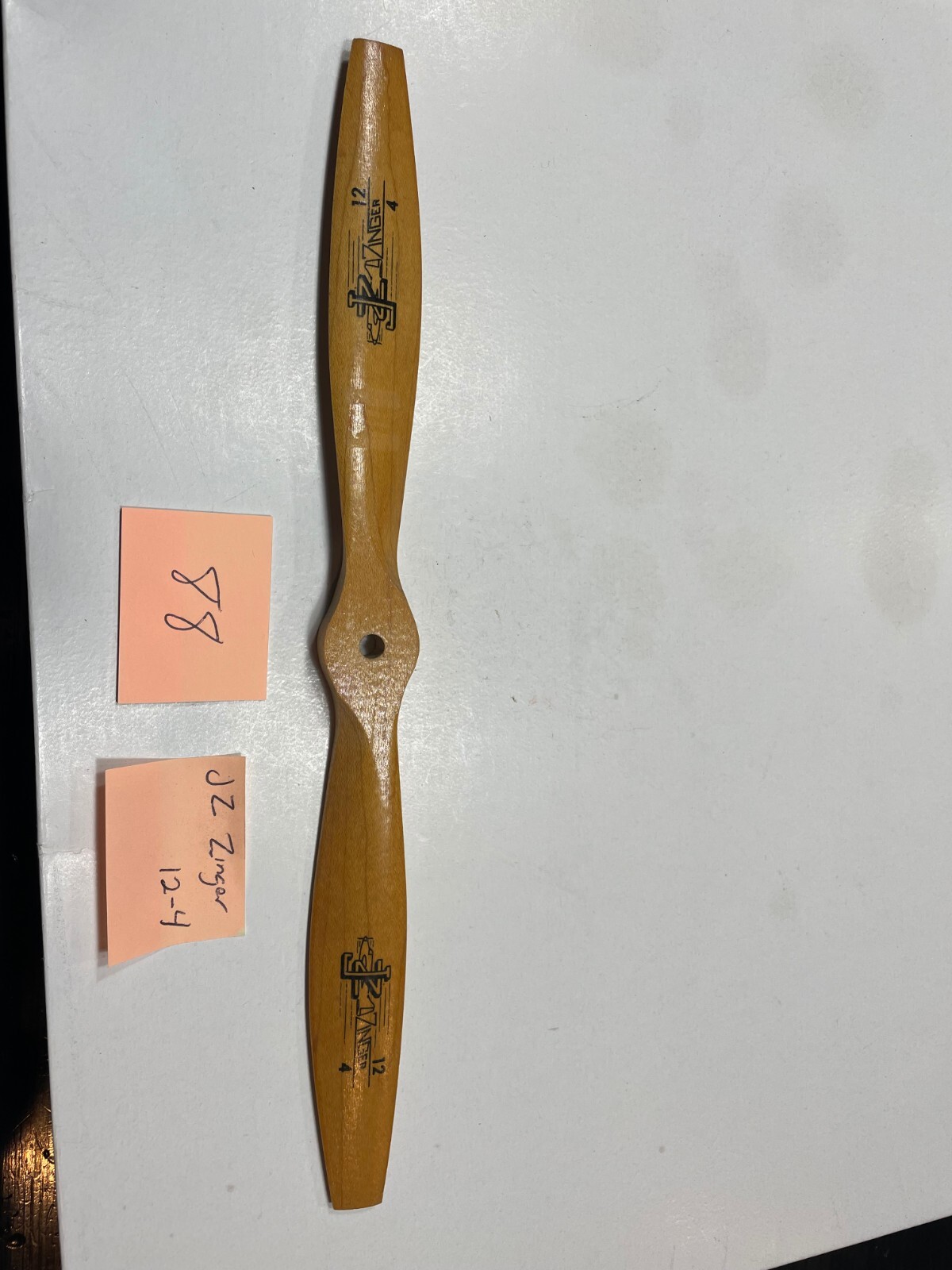 VINTAGE AIRPLAN R/C, L Z  ZINGER WOODEN PROPELLER, 12-4 (88)
