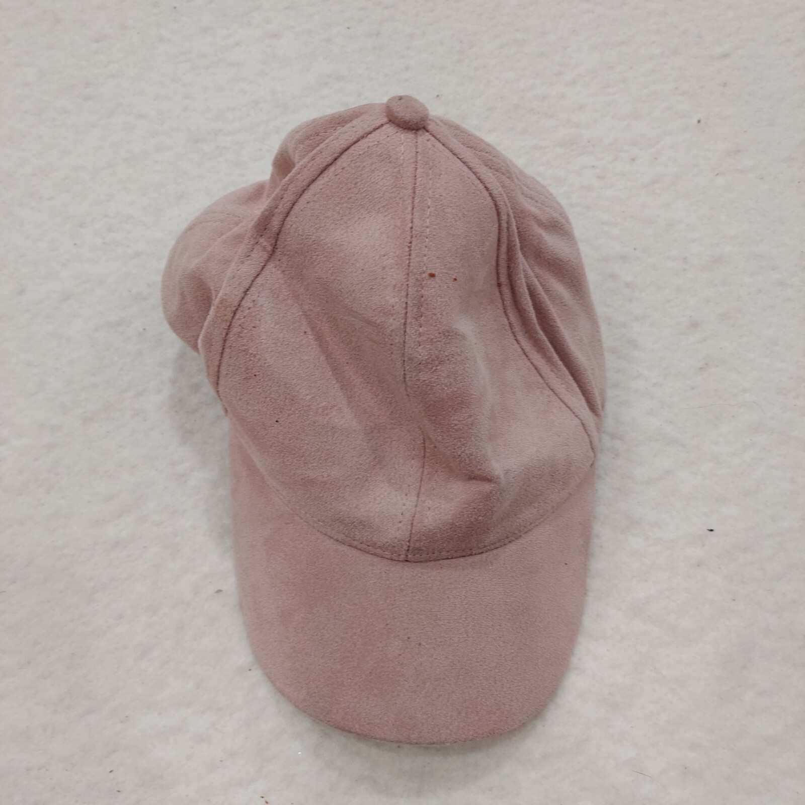 Velour Velvet Feel Hat Cap Pink Baseball Style Adjustable One Size