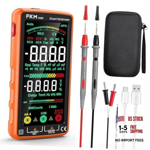 Pro Digital Multimeter Tester TRMS Digital Multimeter（5" Backlit Color Screen）