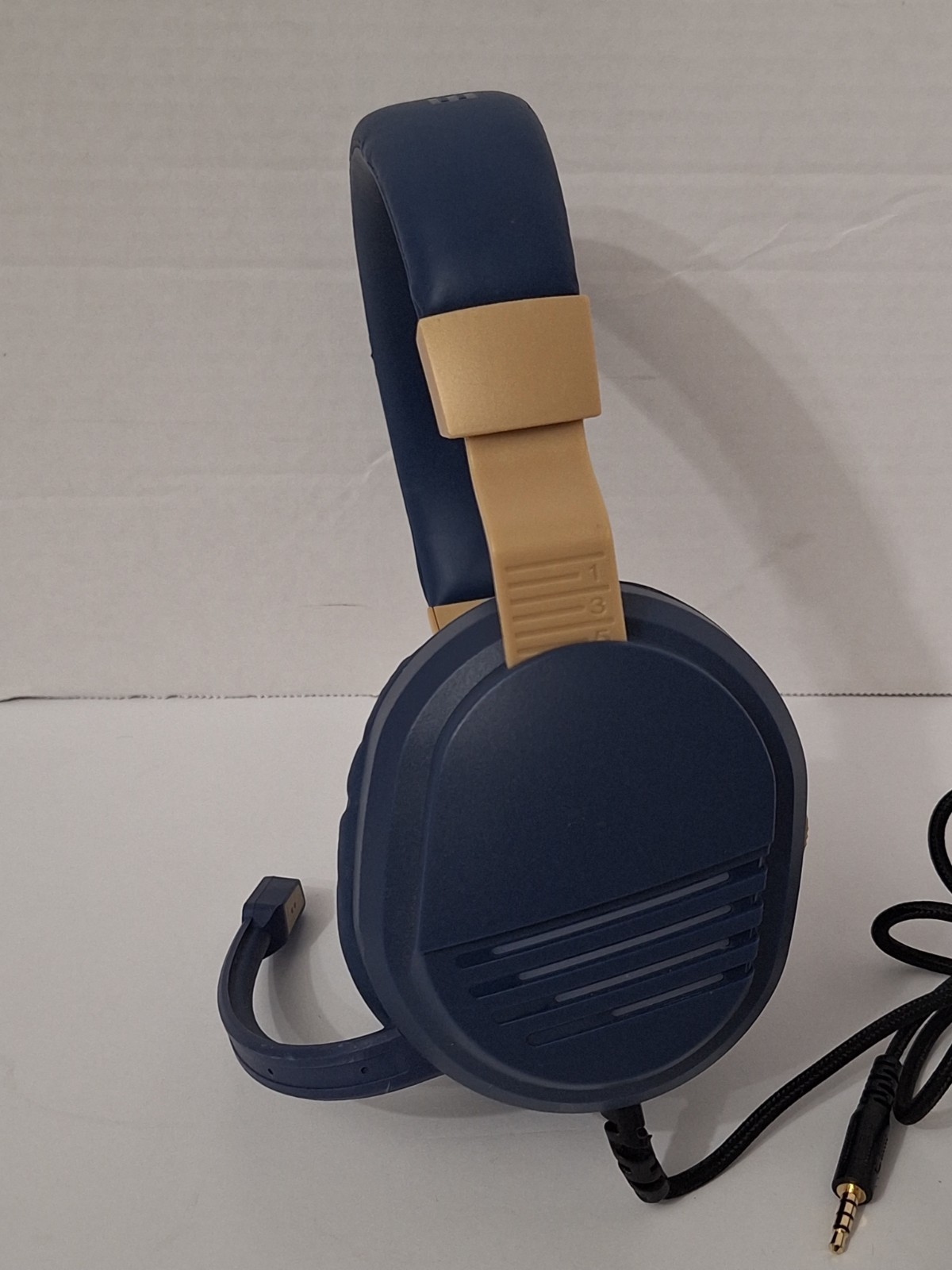 ELCTHUNDER Gaming Headset with Microphone Wired Blue Adjustable Gamer